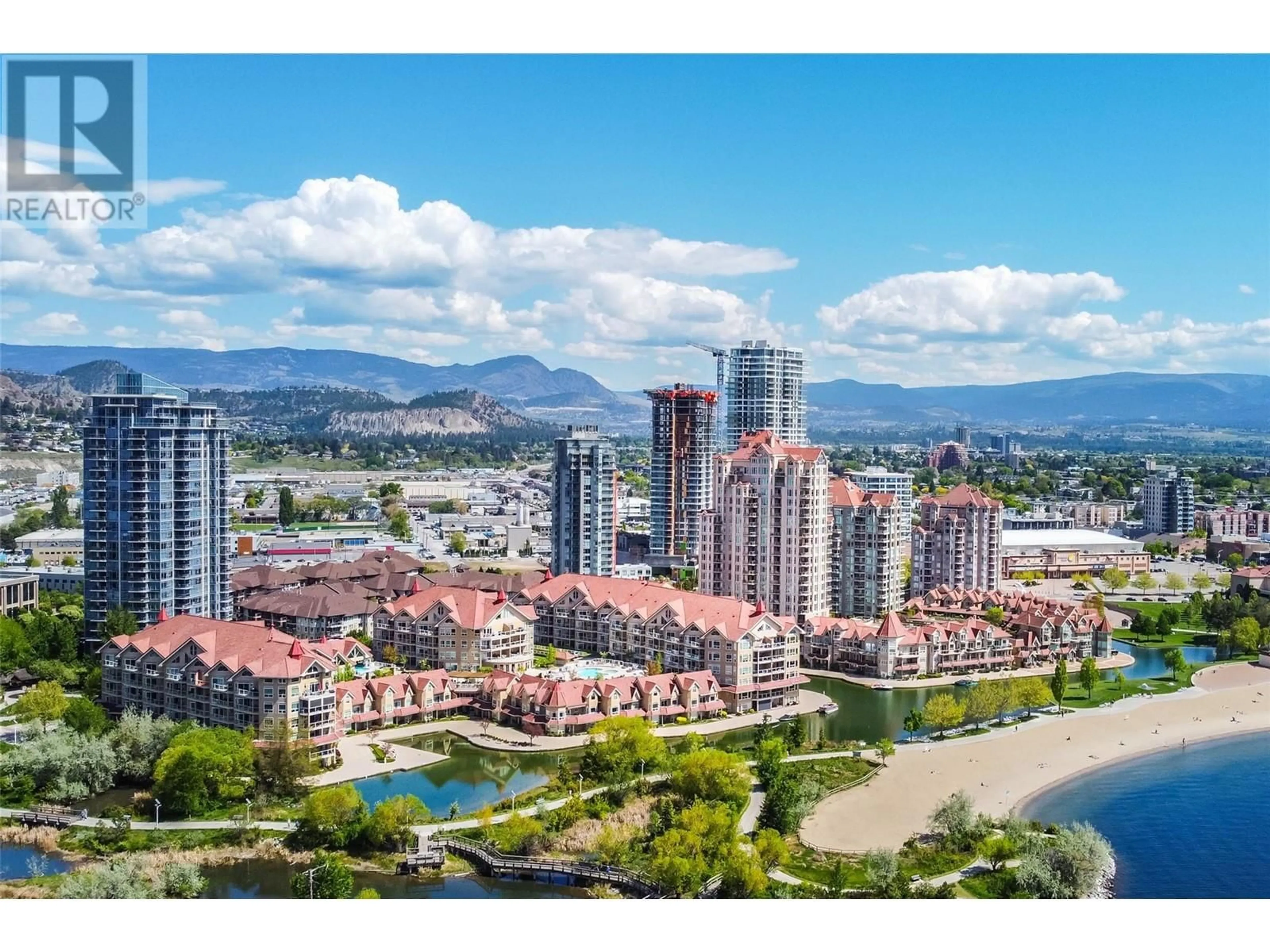 A pic from outside/outdoor area/front of a property/back of a property/a pic from drone, city buildings view from balcony for 1088 Sunset Drive Unit# 431, Kelowna British Columbia V1Y9W1