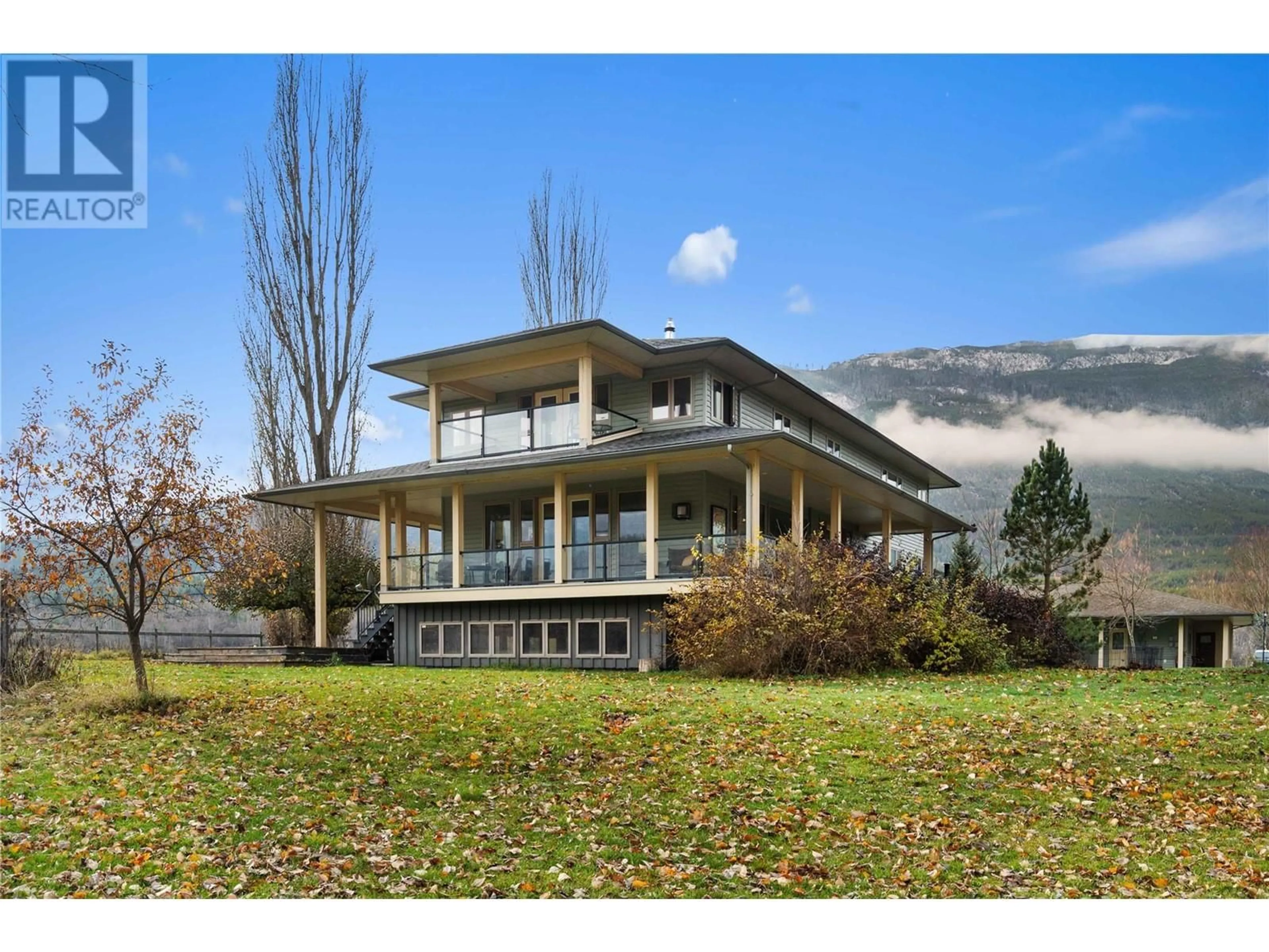 Home with vinyl exterior material, mountain view for 3169 Johnson Road, Salmon Arm British Columbia V1E3E6