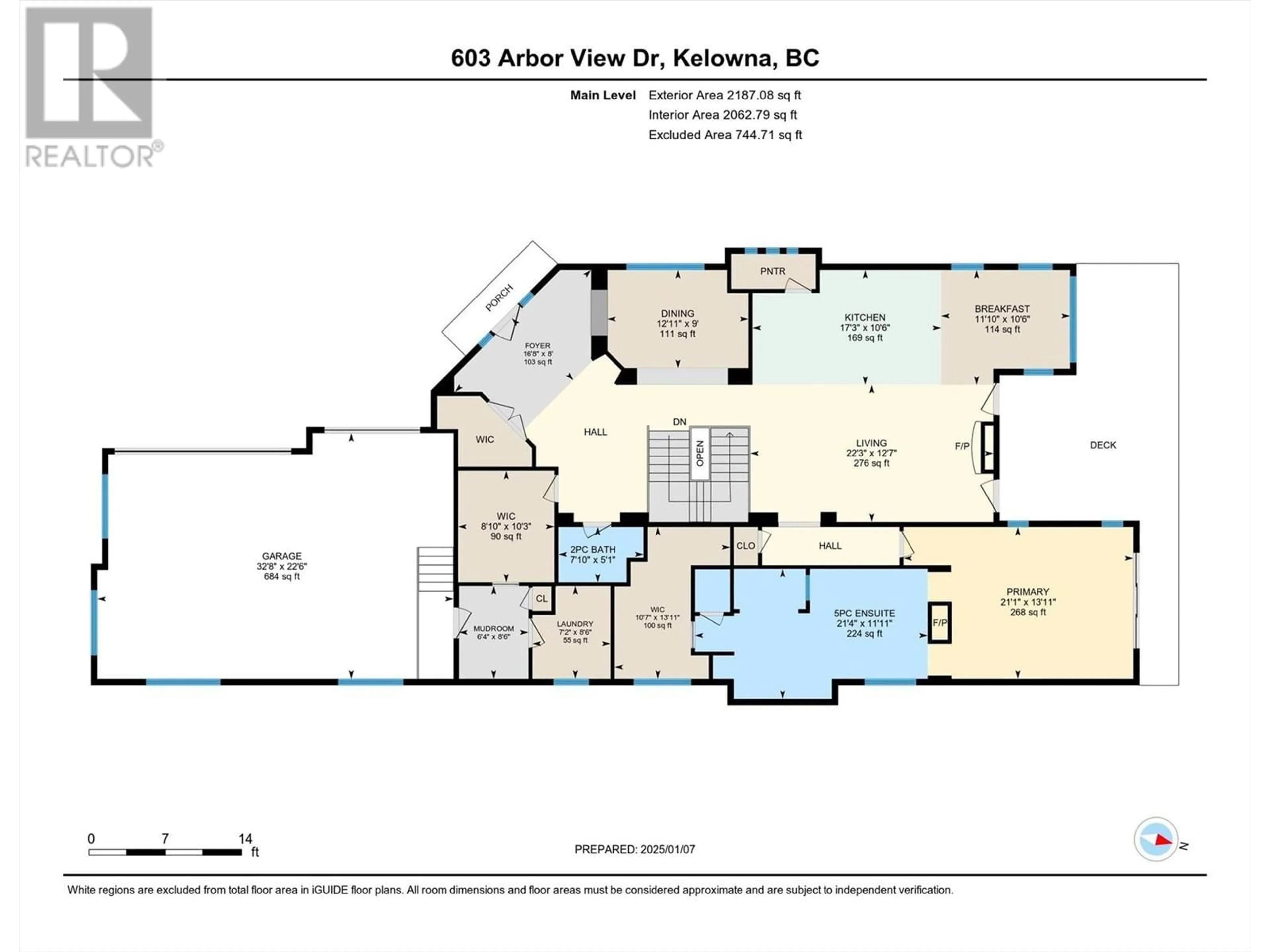 Floor plan for 603 Arbor View Drive, Kelowna British Columbia V1W4Z7