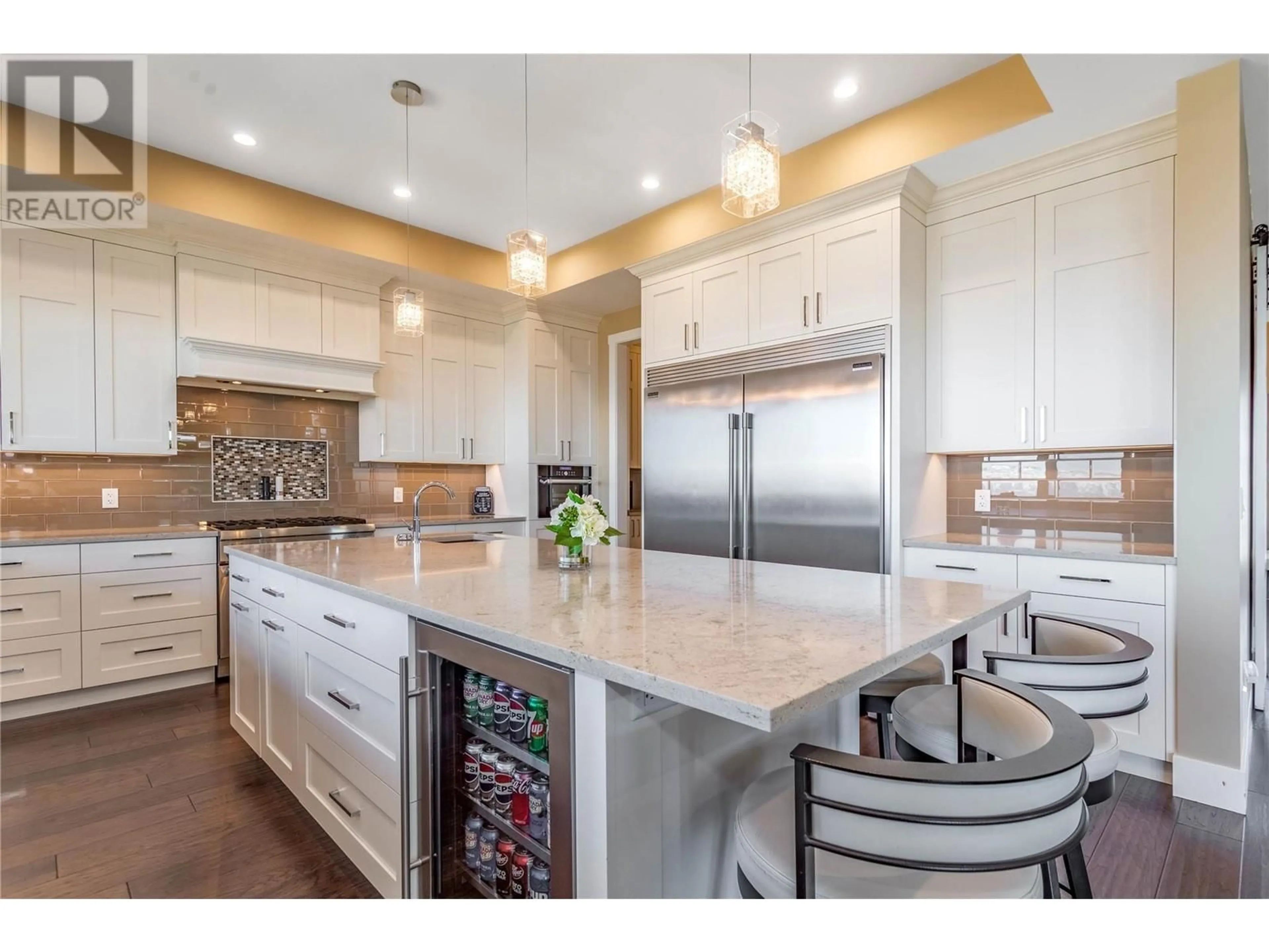 Contemporary kitchen, ceramic/tile floor for 1356 Mine Hill Drive, Kelowna British Columbia V1P1S5