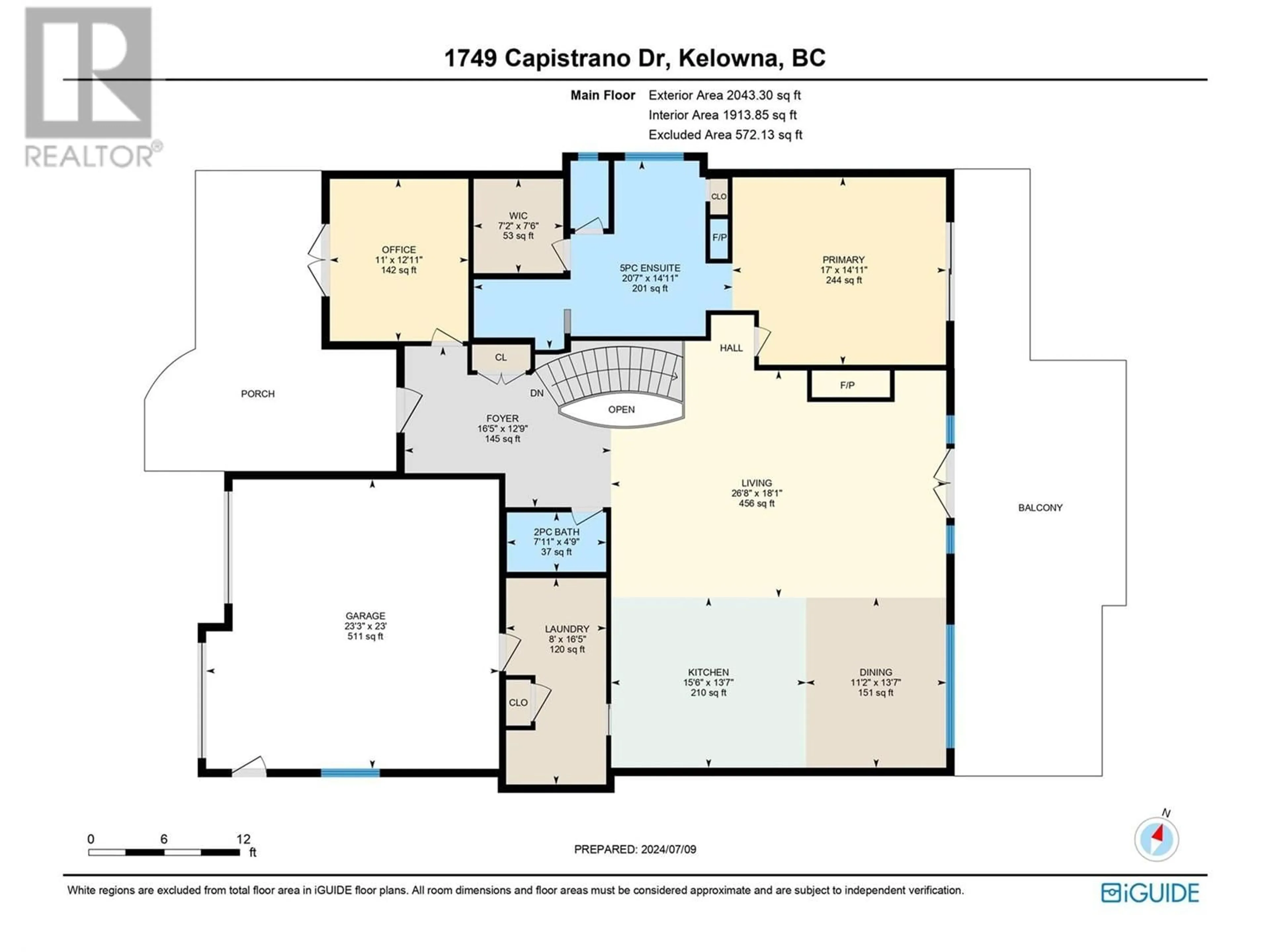 Floor plan for 1749 Capistrano Drive, Kelowna British Columbia V1V2Z3