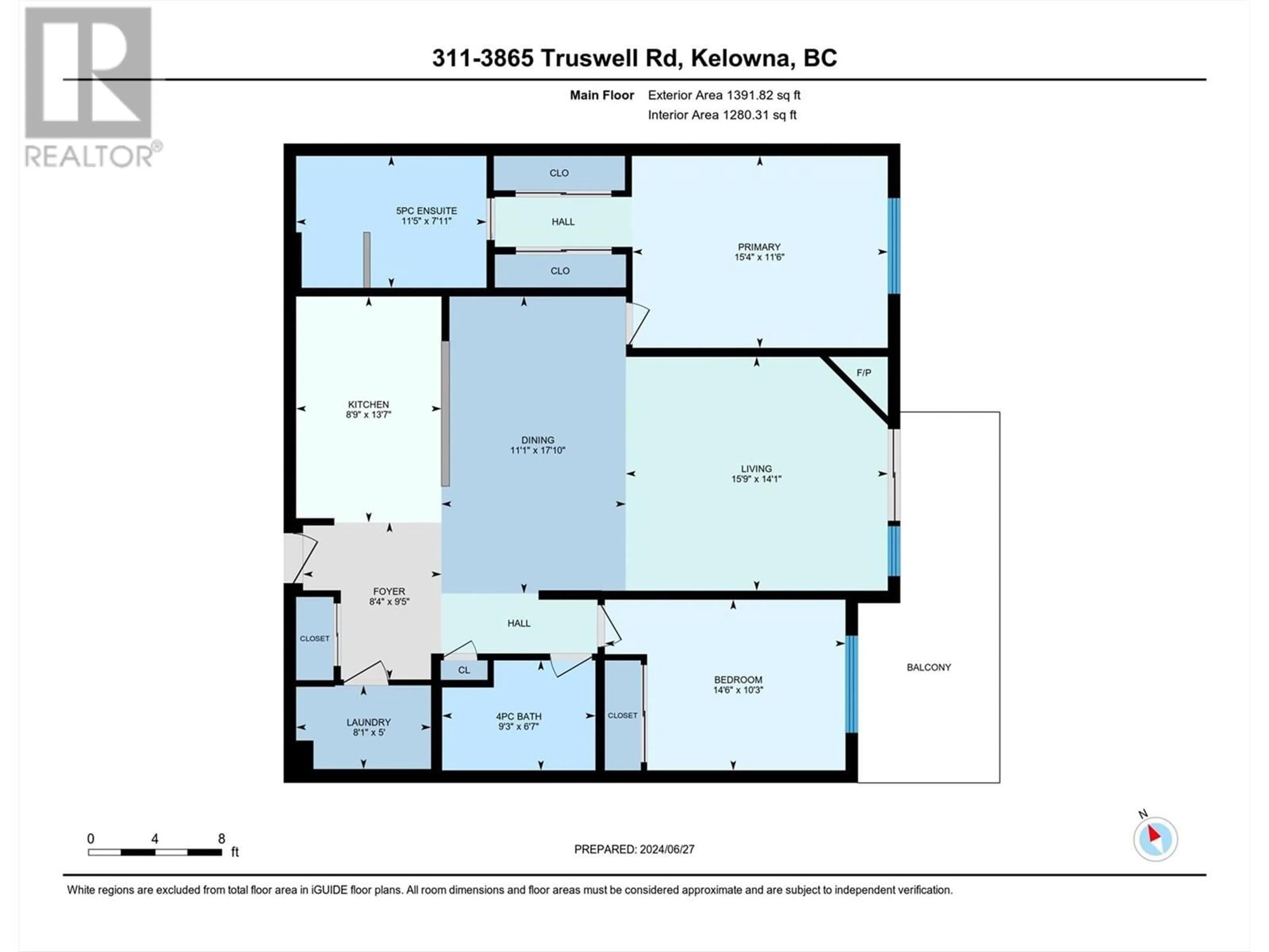 Floor plan for 3865 Truswell Road Unit# 311, Kelowna British Columbia V1W3K9