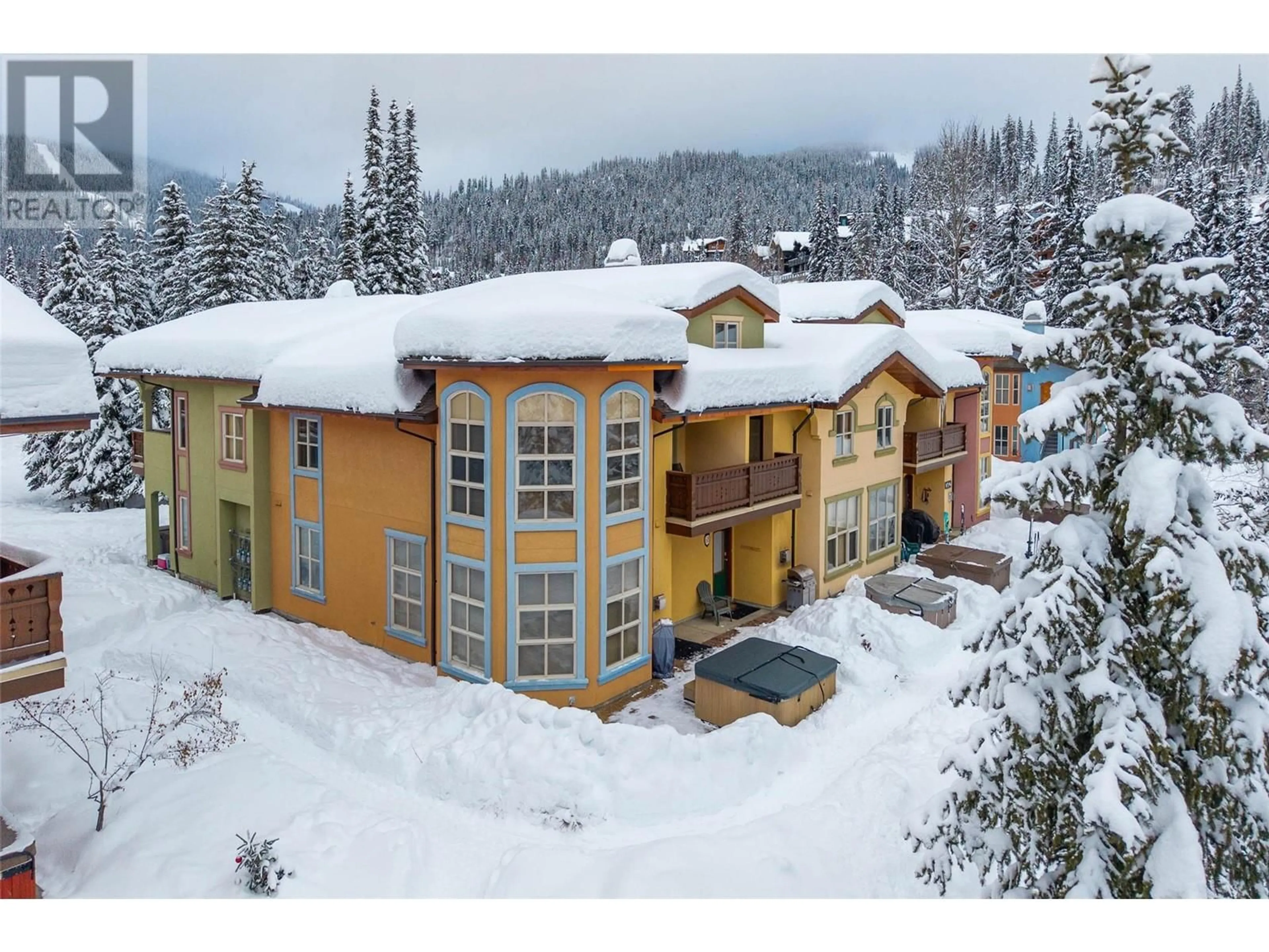 A pic from outside/outdoor area/front of a property/back of a property/a pic from drone, unknown for 6005 Valley Drive Unit# 67, Sun Peaks British Columbia V0E5N0