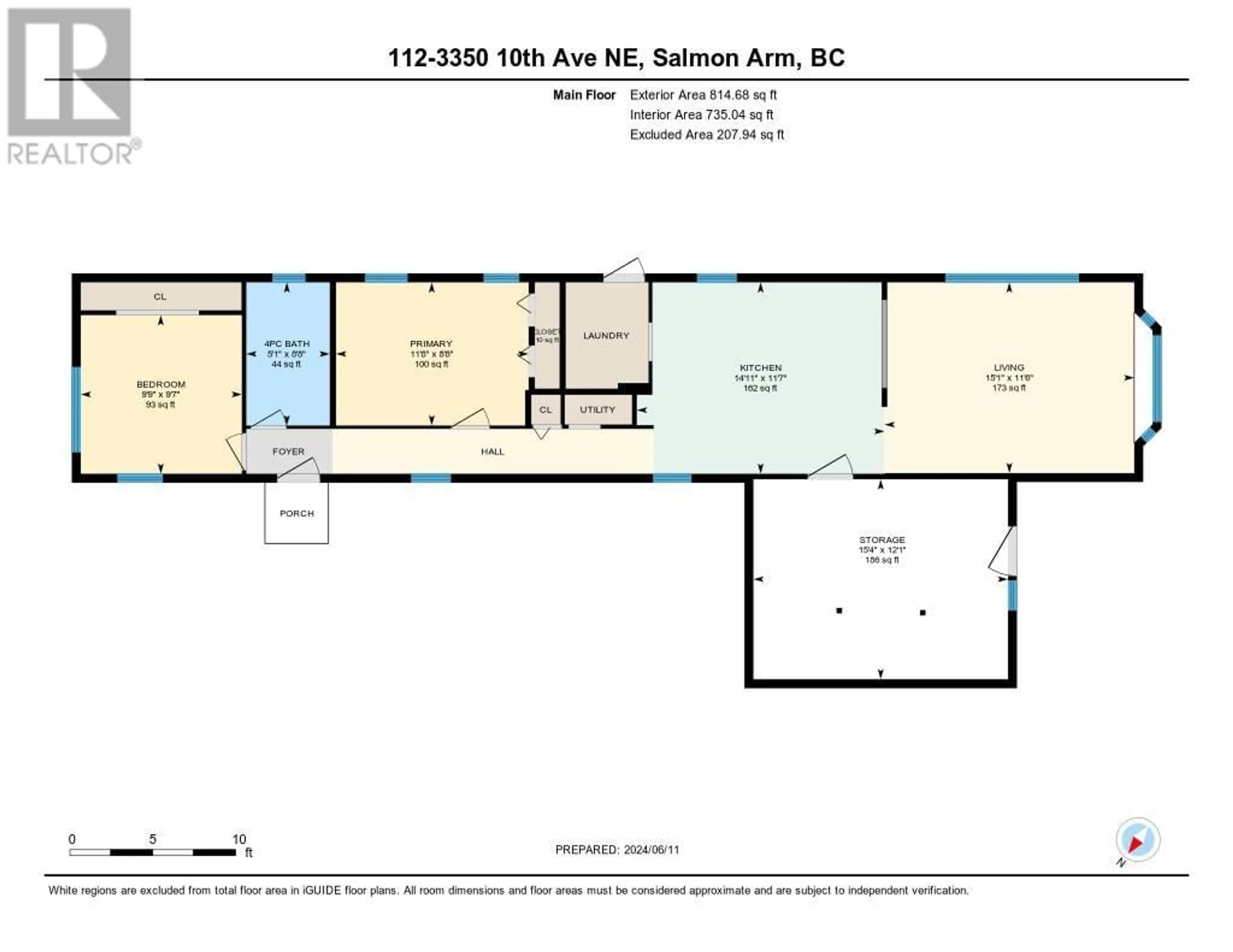 Floor plan for 3350 10 Avenue NE Unit# 112, Salmon Arm British Columbia V1E1J6