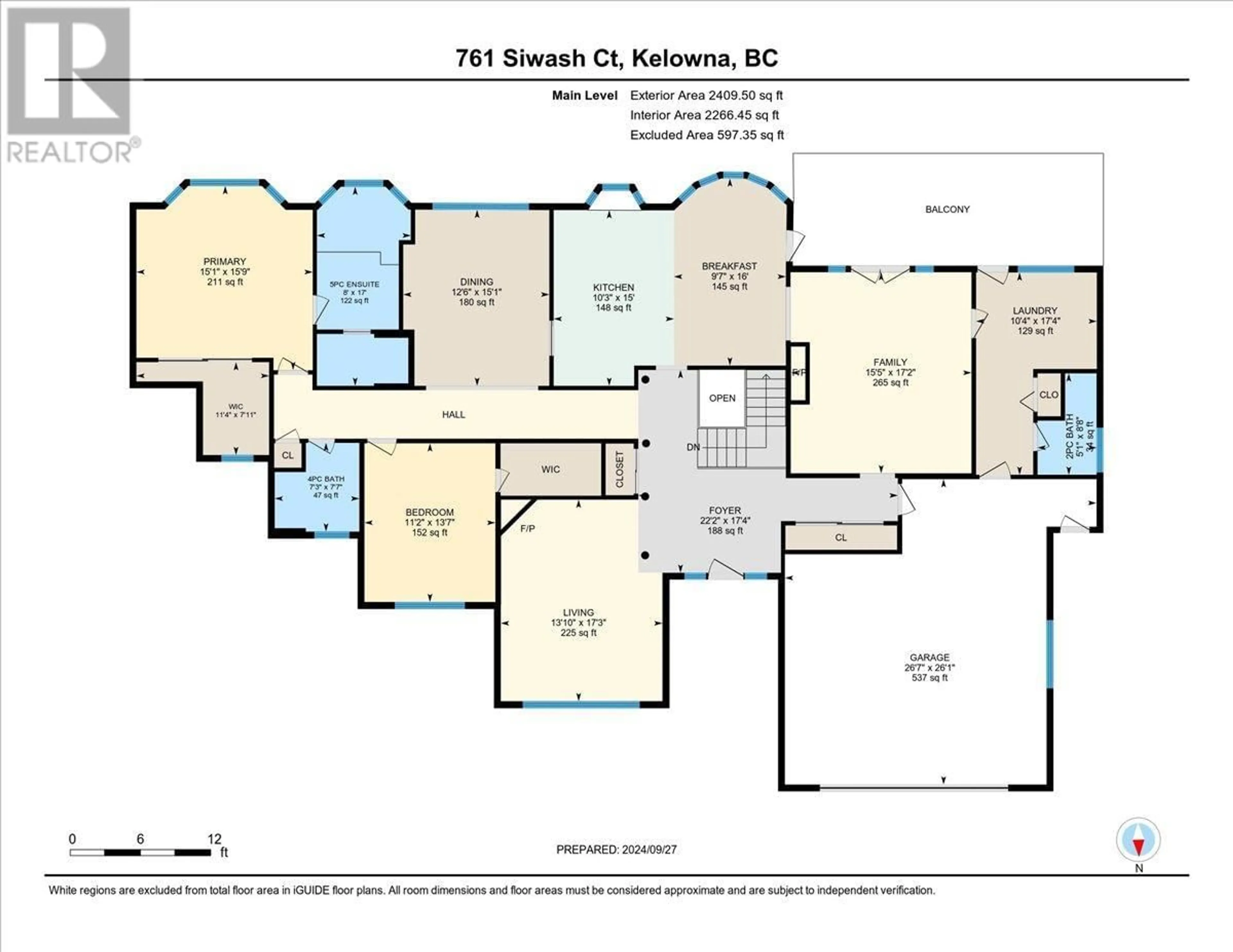 Floor plan for 761 Siwash Court, Kelowna British Columbia V1V1N5