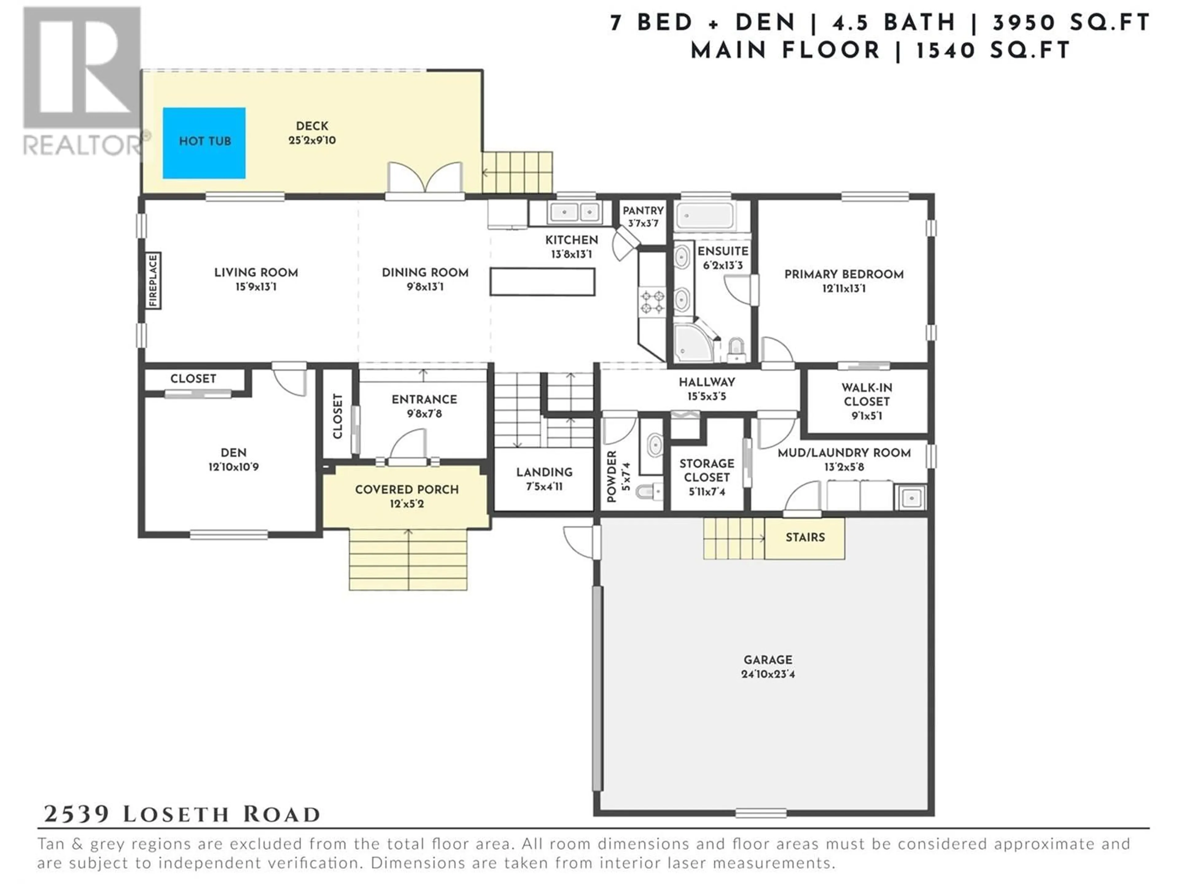 Floor plan for 2539 Loseth Road, Kelowna British Columbia V1P1S6