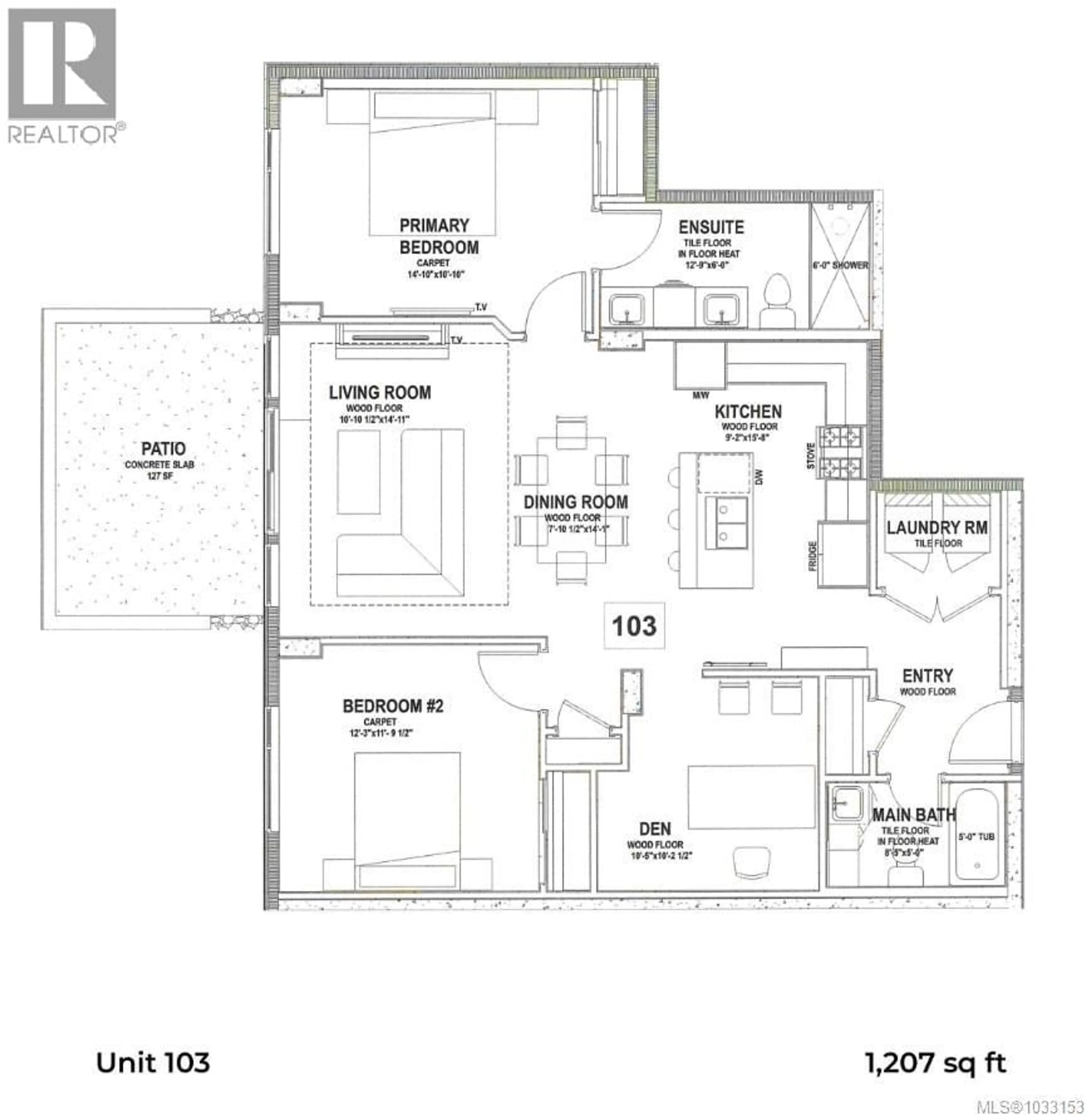 Floor plan for 103 - 990 DOUMAC AVENUE, Saanich British Columbia V8Y1M4