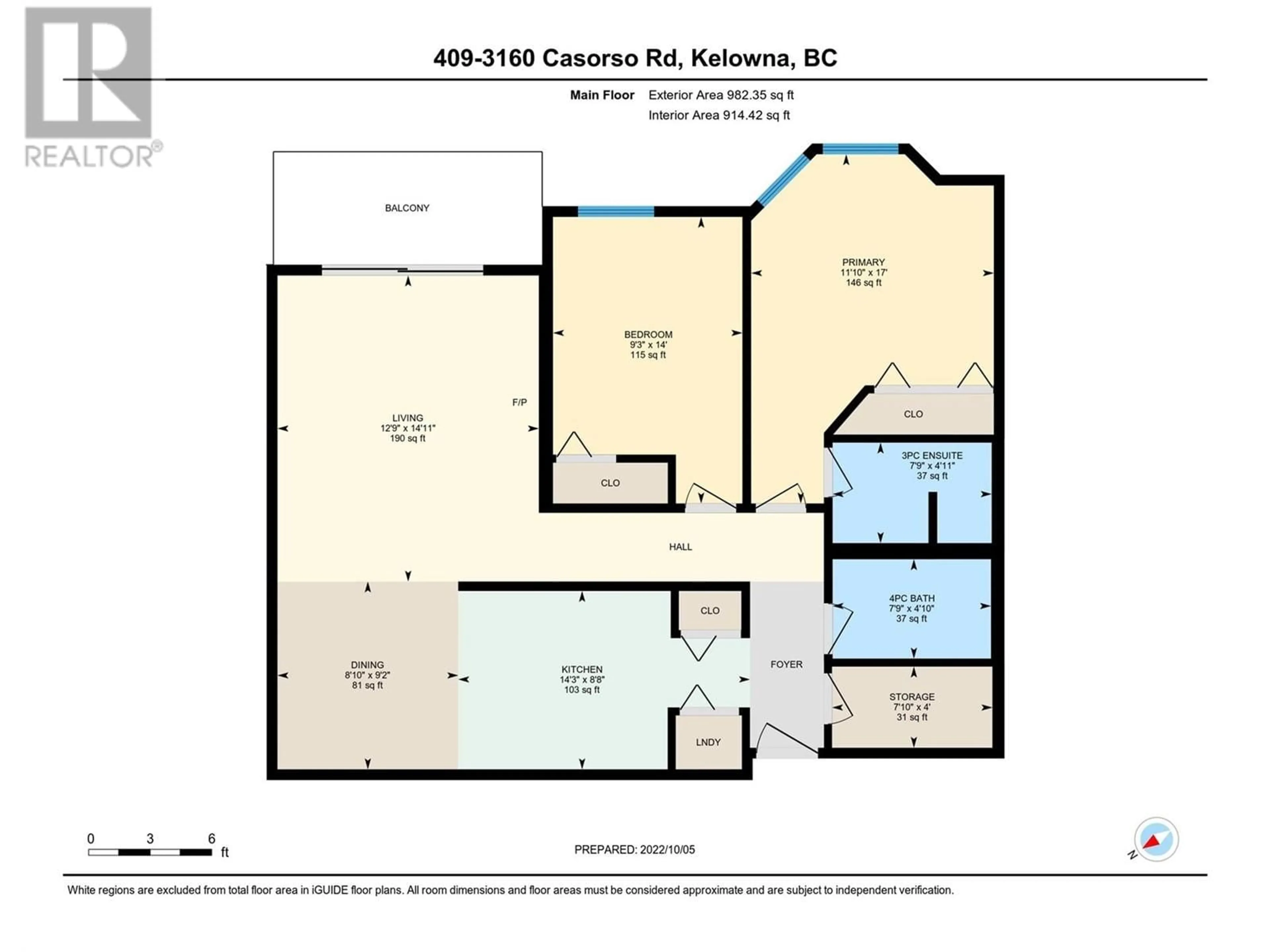 Floor plan for 3160 Casorso Road Unit# 409, Kelowna British Columbia V1W3L7