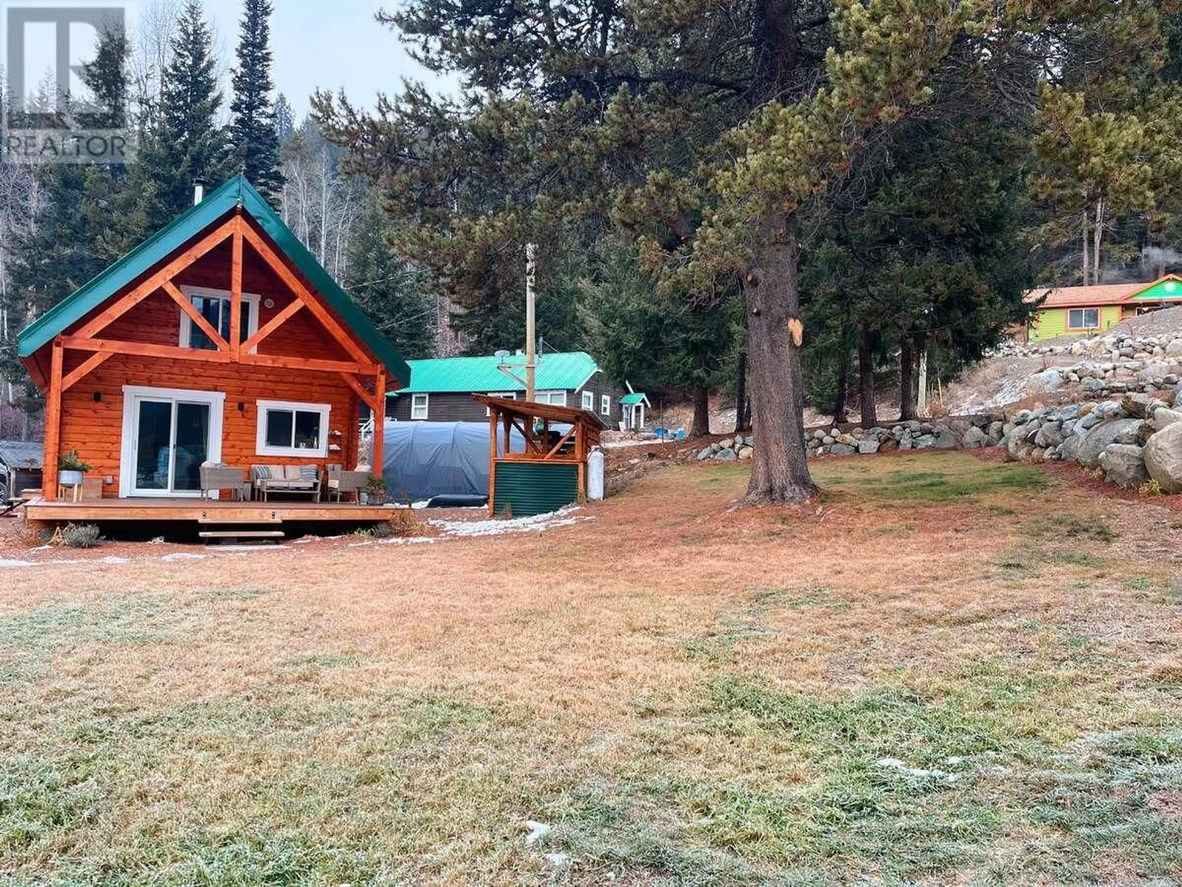 A pic from outside/outdoor area/front of a property/back of a property/a pic from drone, mountain view for 85 Asastra Place, Lillooet British Columbia V0K1P0