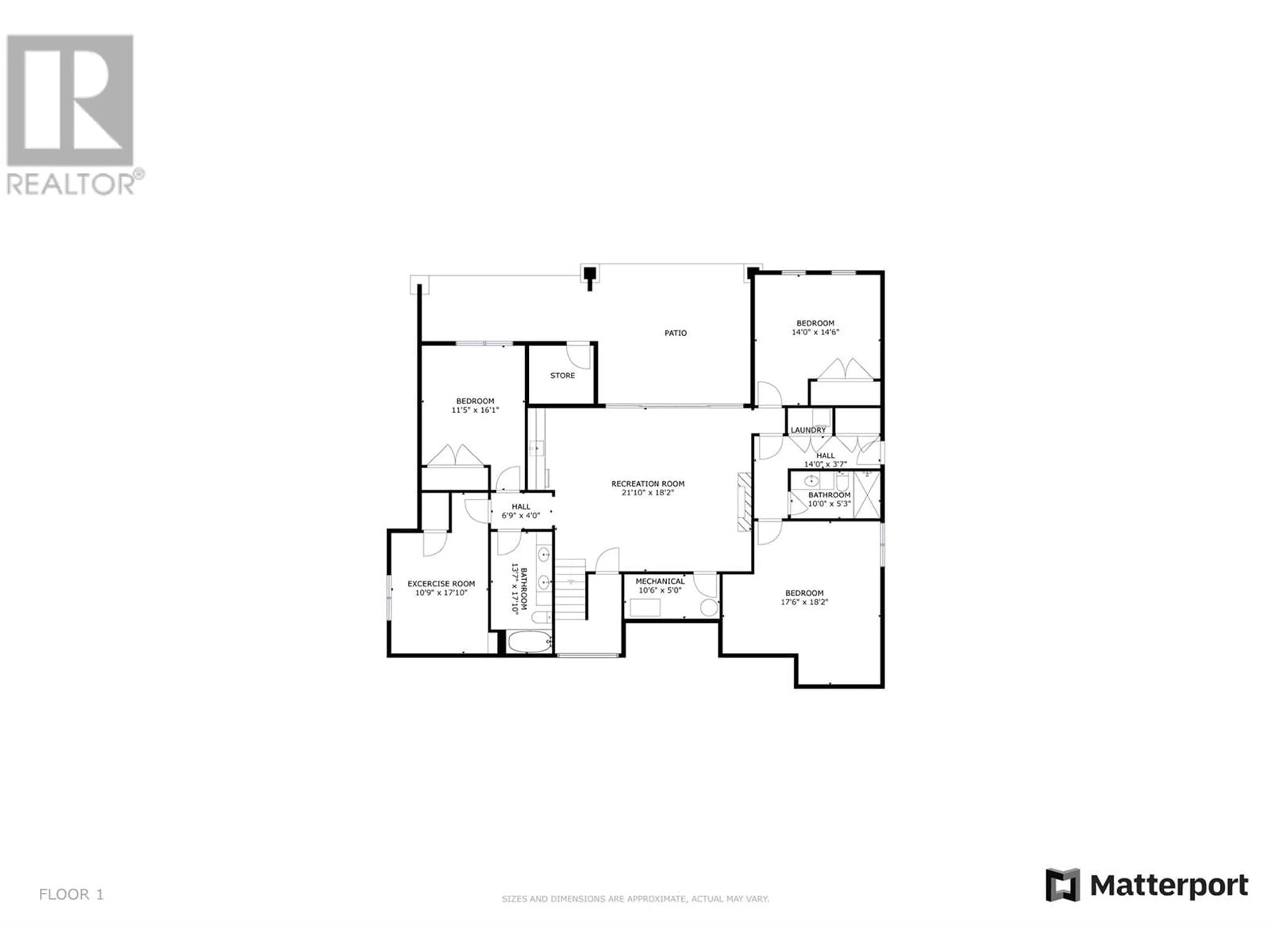 Floor plan for 1570 Antler Court, Kelowna British Columbia V1W5N9