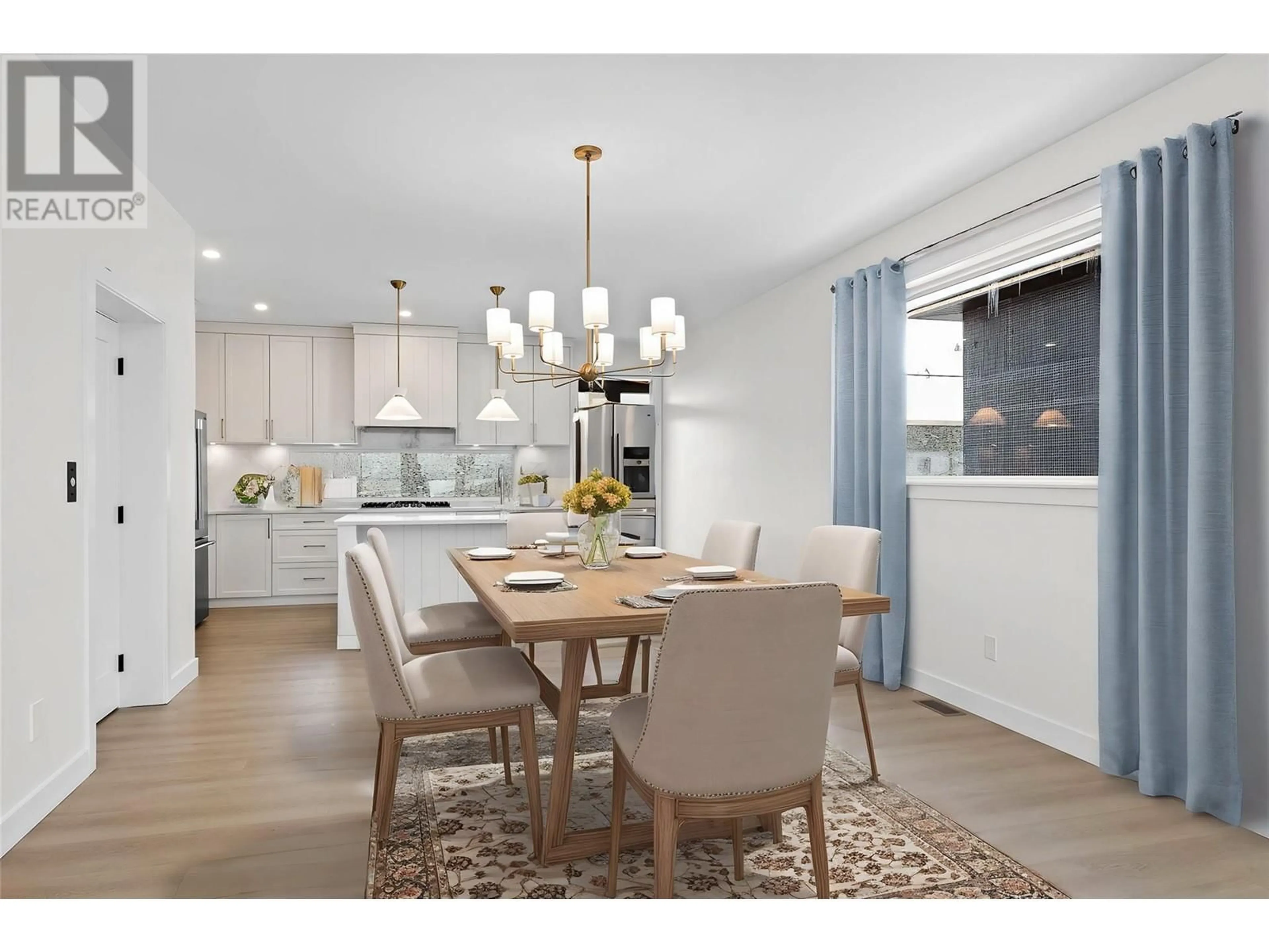 Open concept kitchen, wood/laminate floor for 1294 BRECHIN PLACE, Kamloops British Columbia V1S0G3