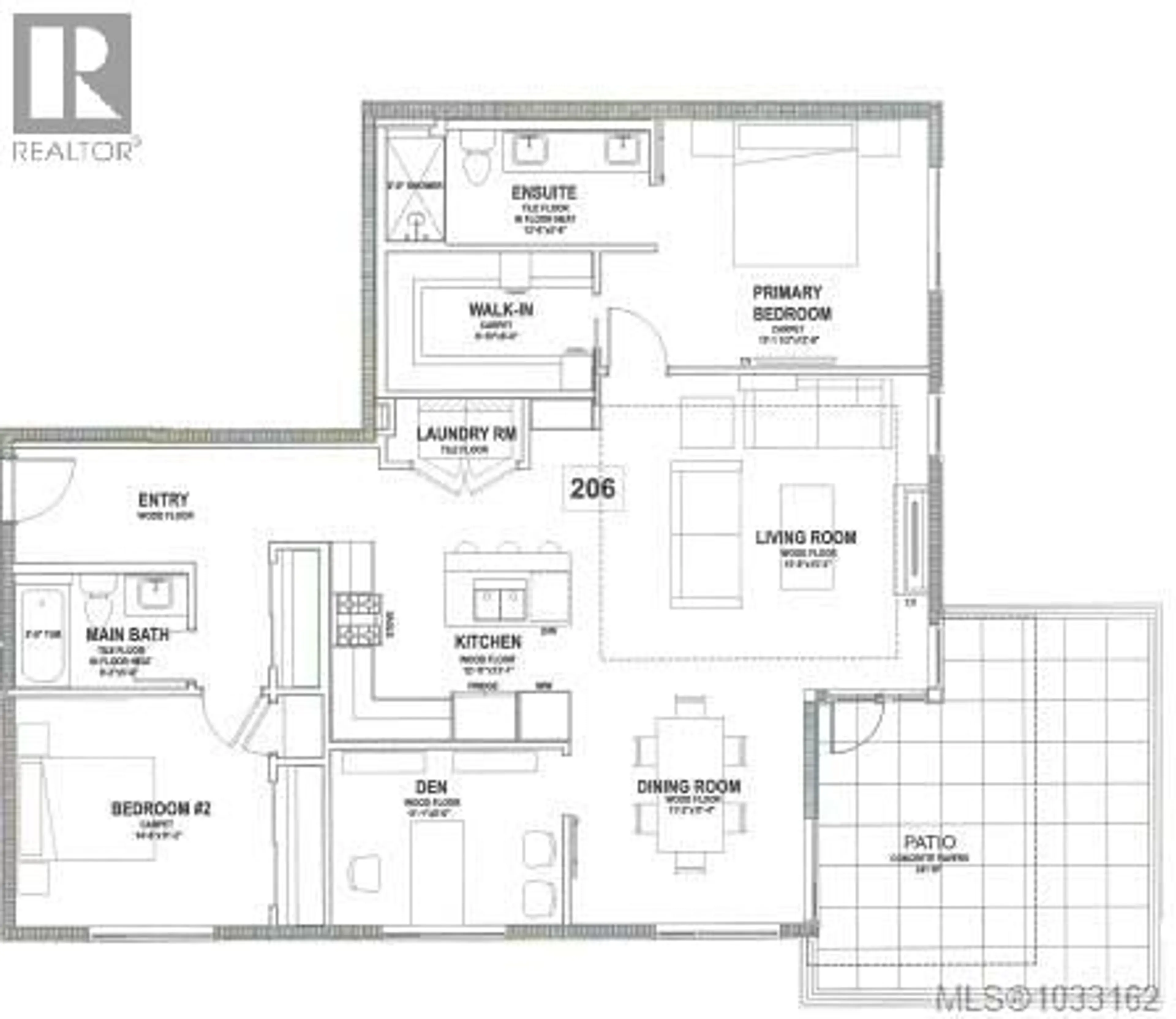Floor plan for 206 - 990 DOUMAC AVENUE, Saanich British Columbia V8Y1M4