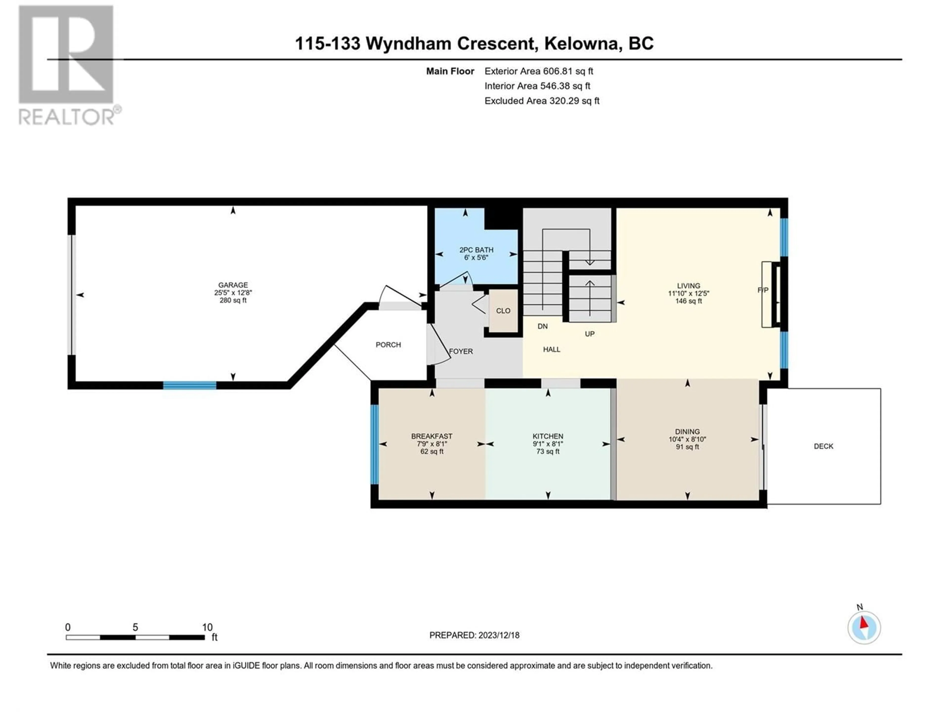 Floor plan for 115 - 133 WYNDHAM CRESCENT, Kelowna British Columbia V1V1Y8