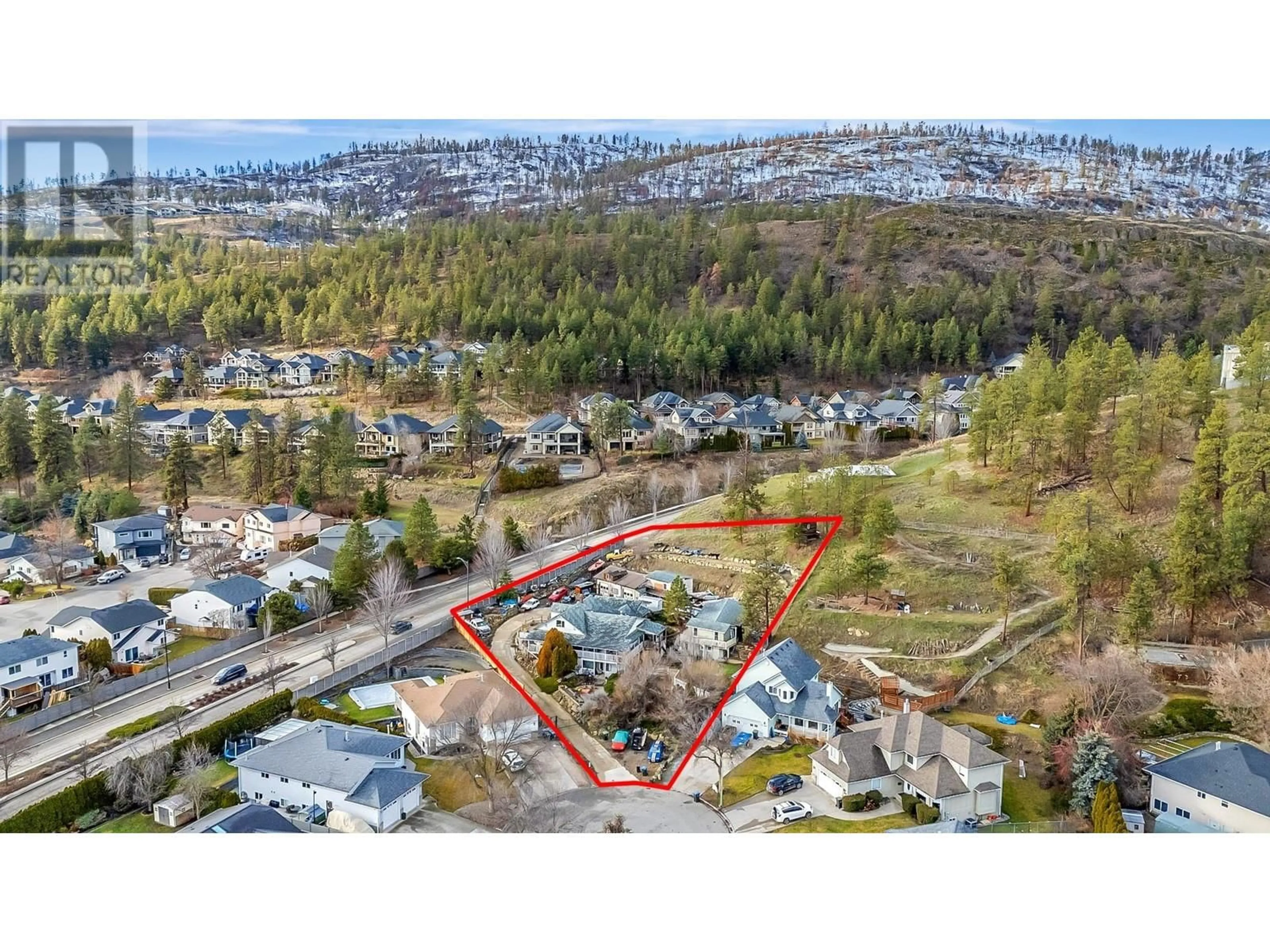 A pic from outside/outdoor area/front of a property/back of a property/a pic from drone, street for 1819 Millard Court Lot# 7, Kelowna British Columbia V1V1W1