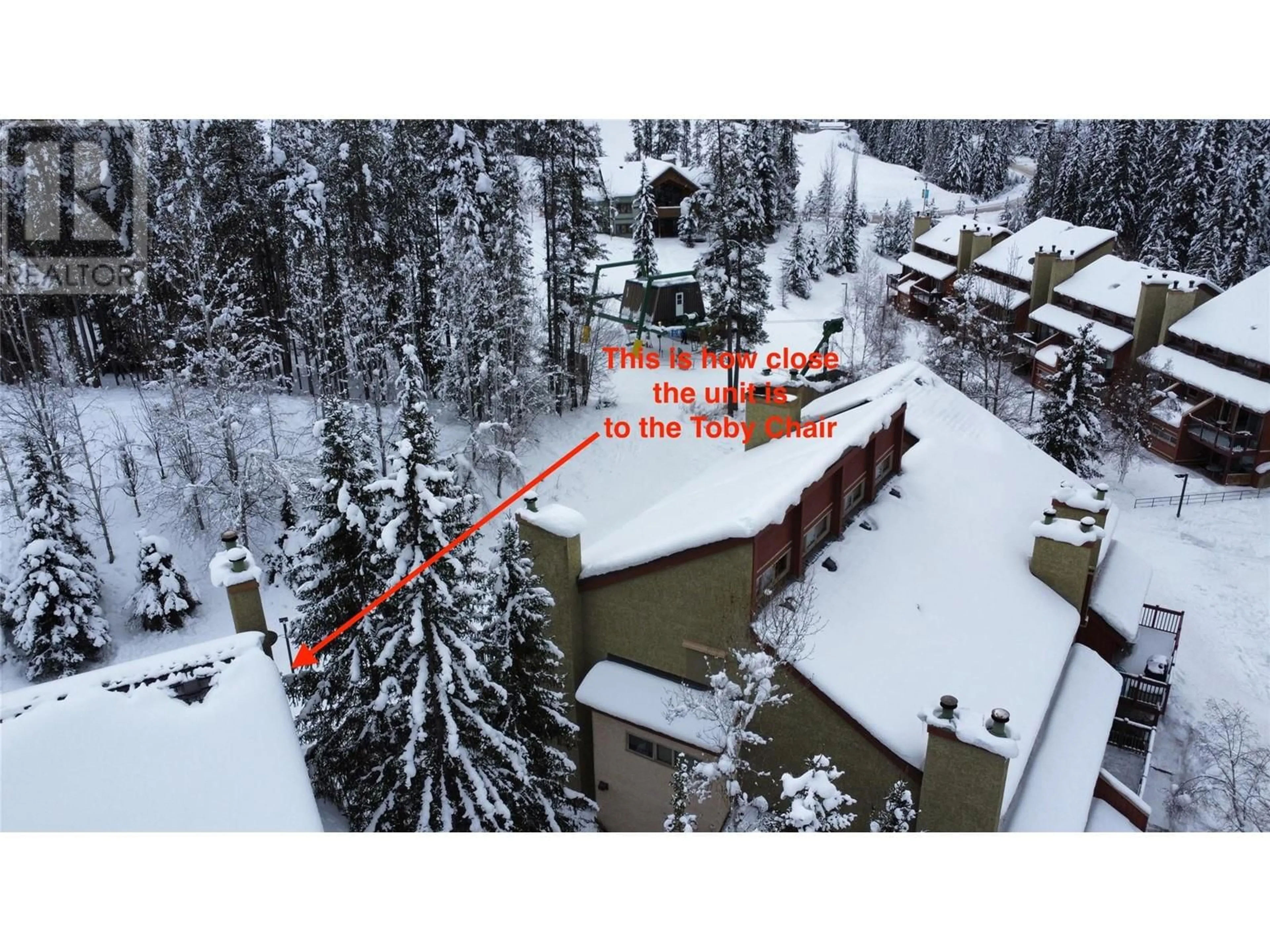 A pic from outside/outdoor area/front of a property/back of a property/a pic from drone, unknown for 2030 Panorama Drive Unit# 1021, Panorama British Columbia V0A1T1