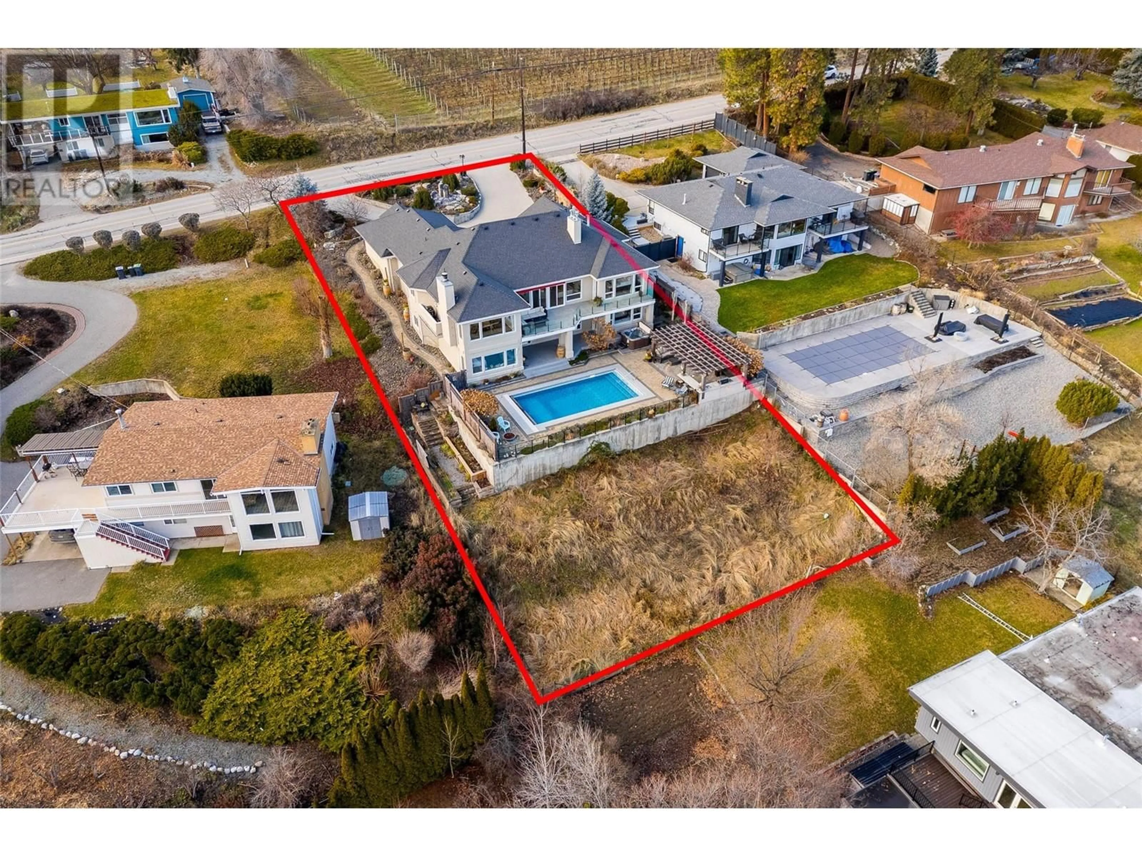 A pic from outside/outdoor area/front of a property/back of a property/a pic from drone, building for 2765 Thacker Drive, West Kelowna British Columbia V1Z1W5