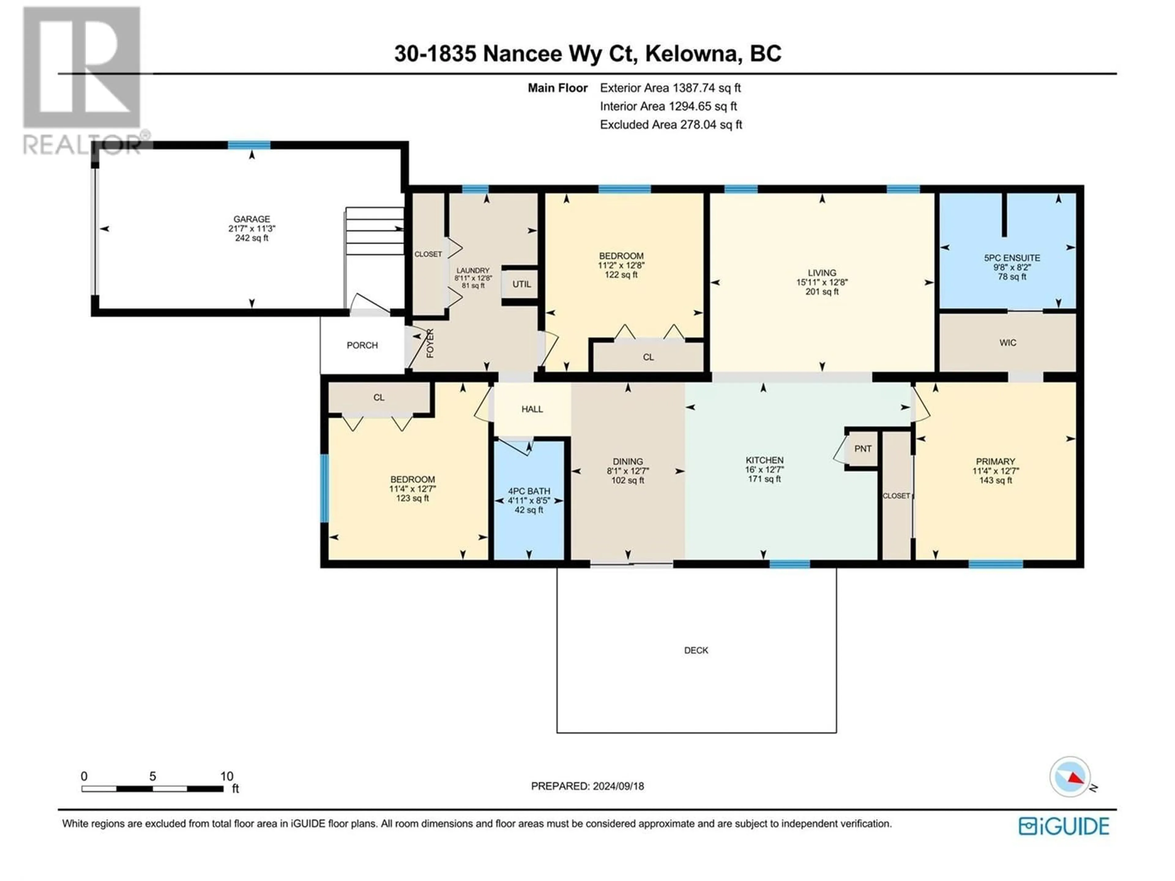 Floor plan for 30 - 1835 NANCEE WAY COURT, Kelowna British Columbia V1Z4C1