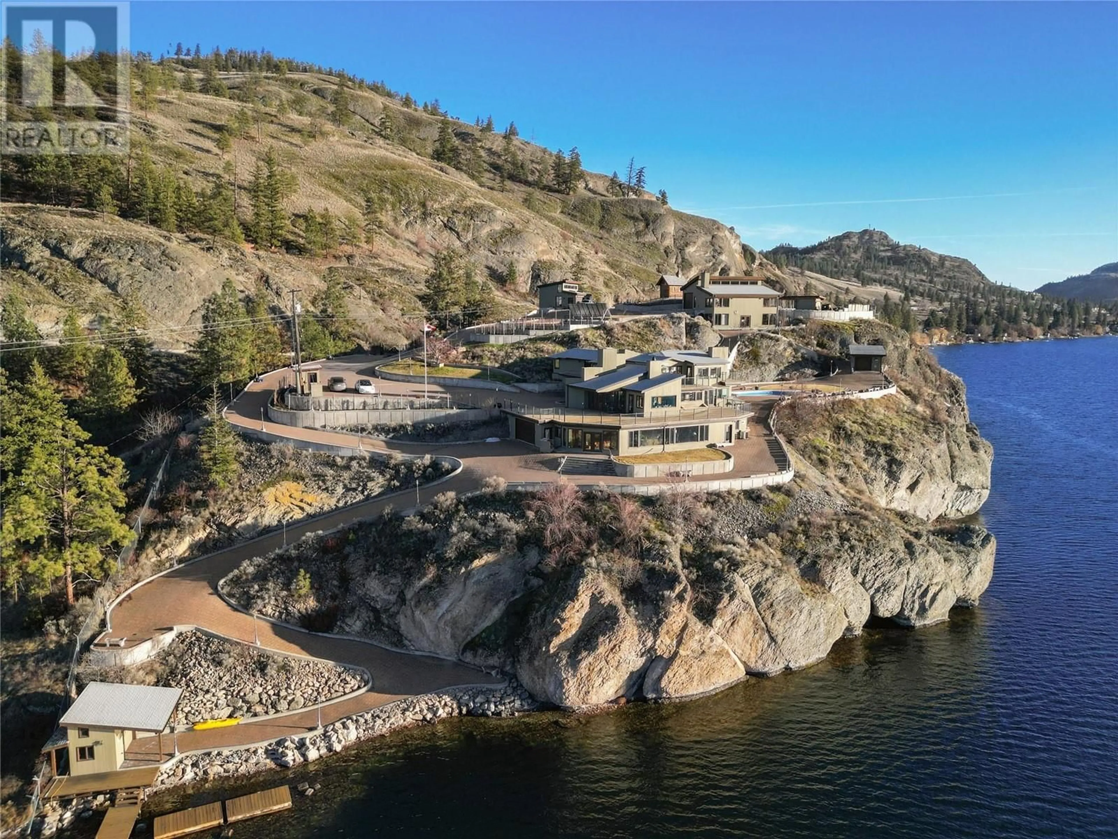 A pic from outside/outdoor area/front of a property/back of a property/a pic from drone, water/lake/river/ocean view for 264 EASTSIDE Road, Okanagan Falls British Columbia V0H1R0