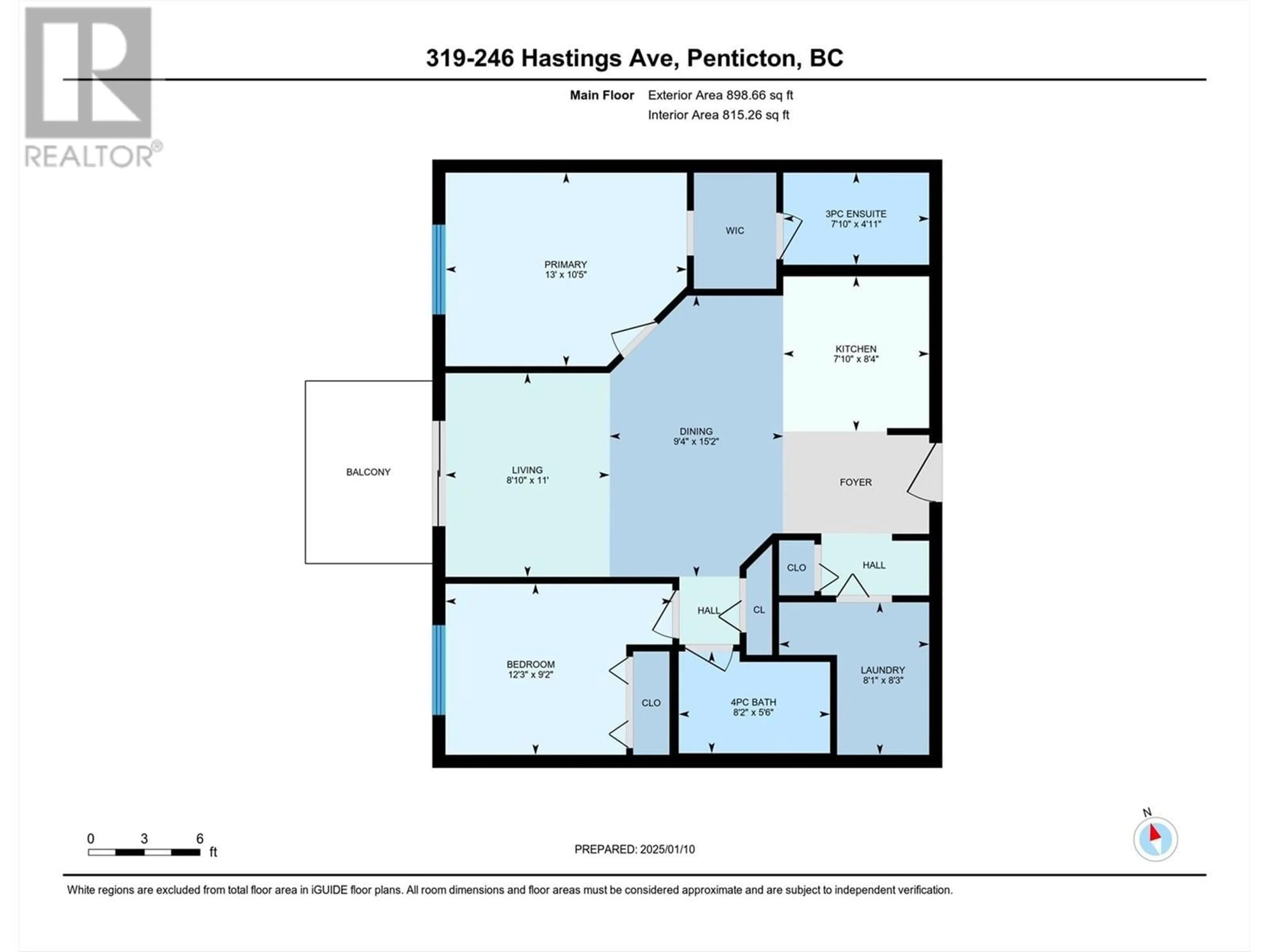 Floor plan for 246 Hastings Avenue Unit# 319, Penticton British Columbia V2A2V6