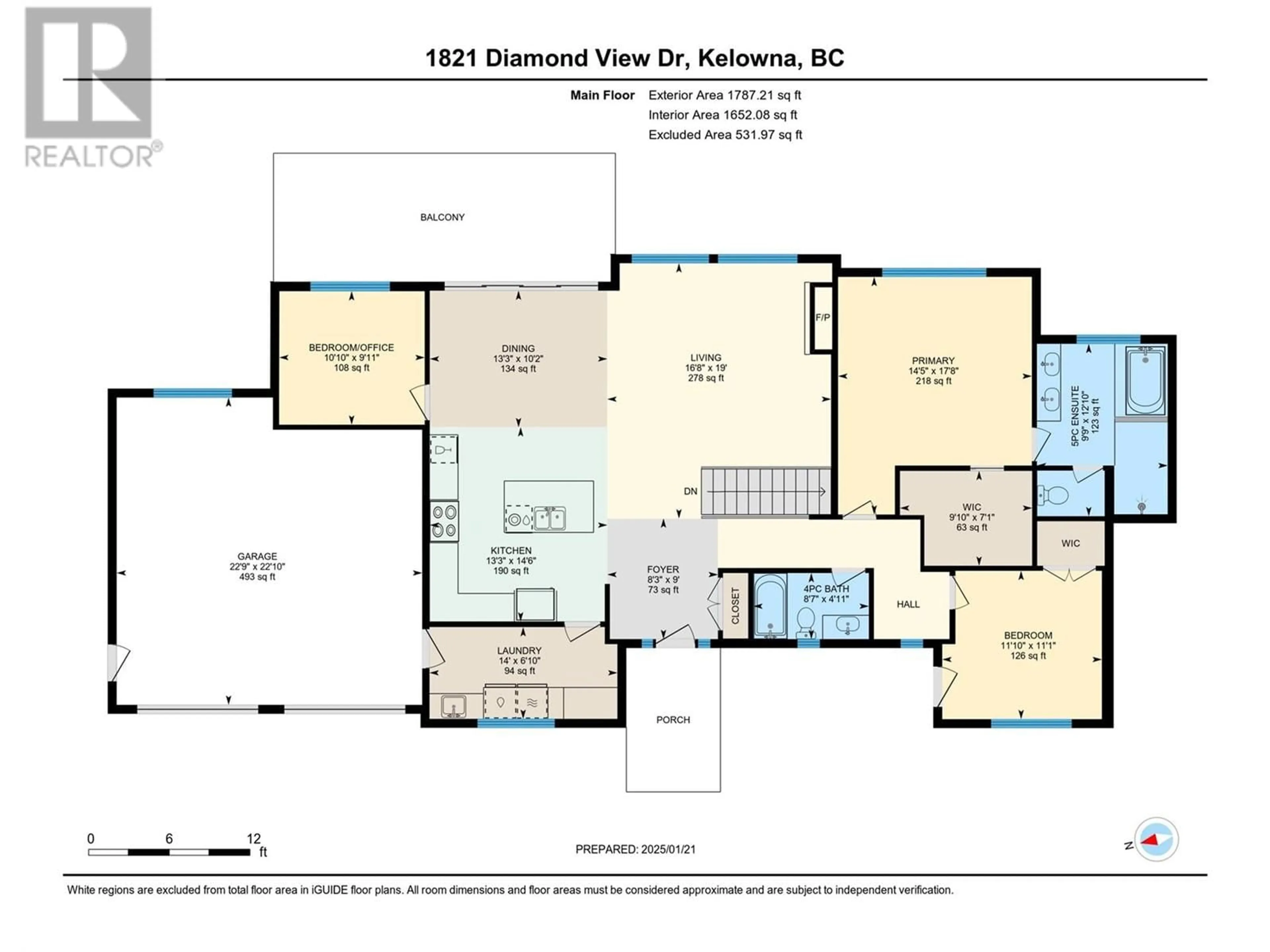 Floor plan for 1821 Diamond View Drive, West Kelowna British Columbia V1Z4B7