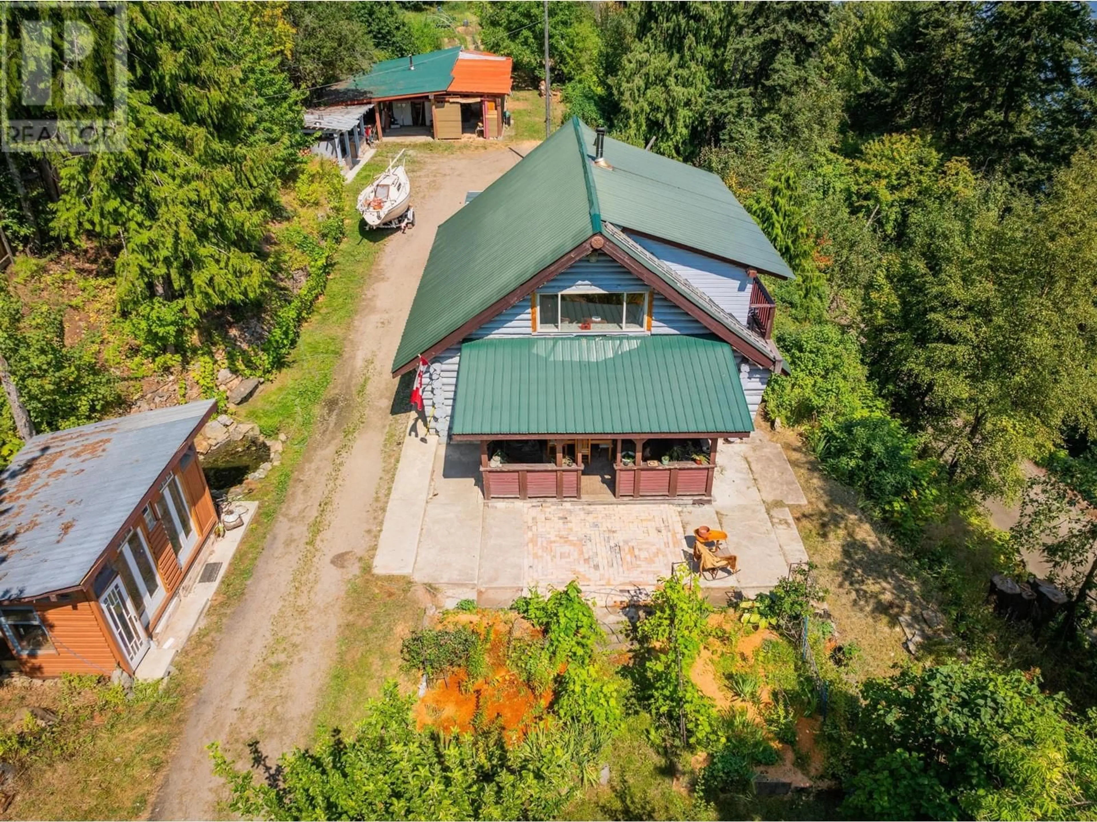 A pic from outside/outdoor area/front of a property/back of a property/a pic from drone, unknown for 3430 LOON LAKE Road, Ainsworth British Columbia V0G1A0