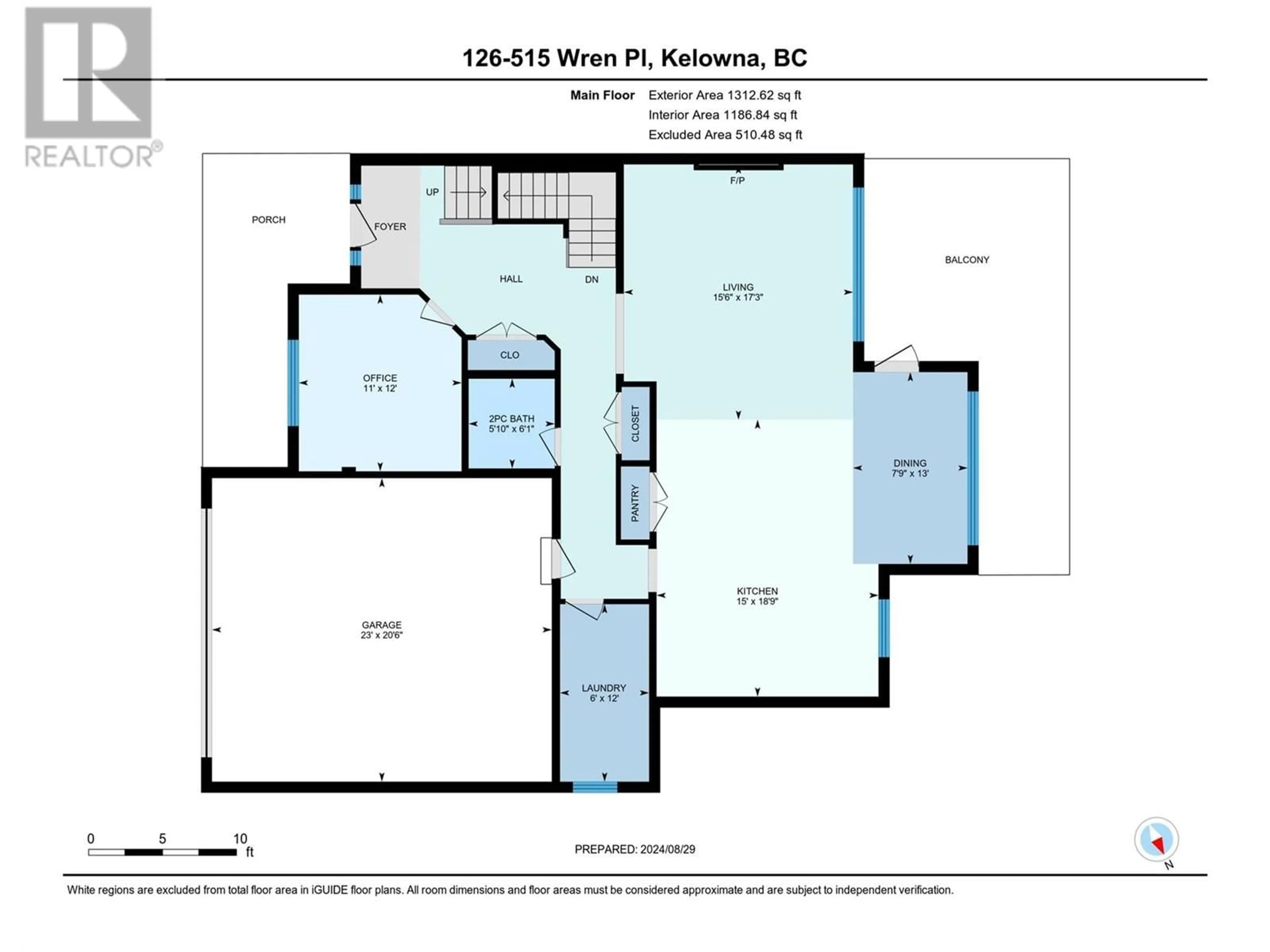 Floor plan for 515 Wren Place Unit# 126, Kelowna British Columbia V1W5H7