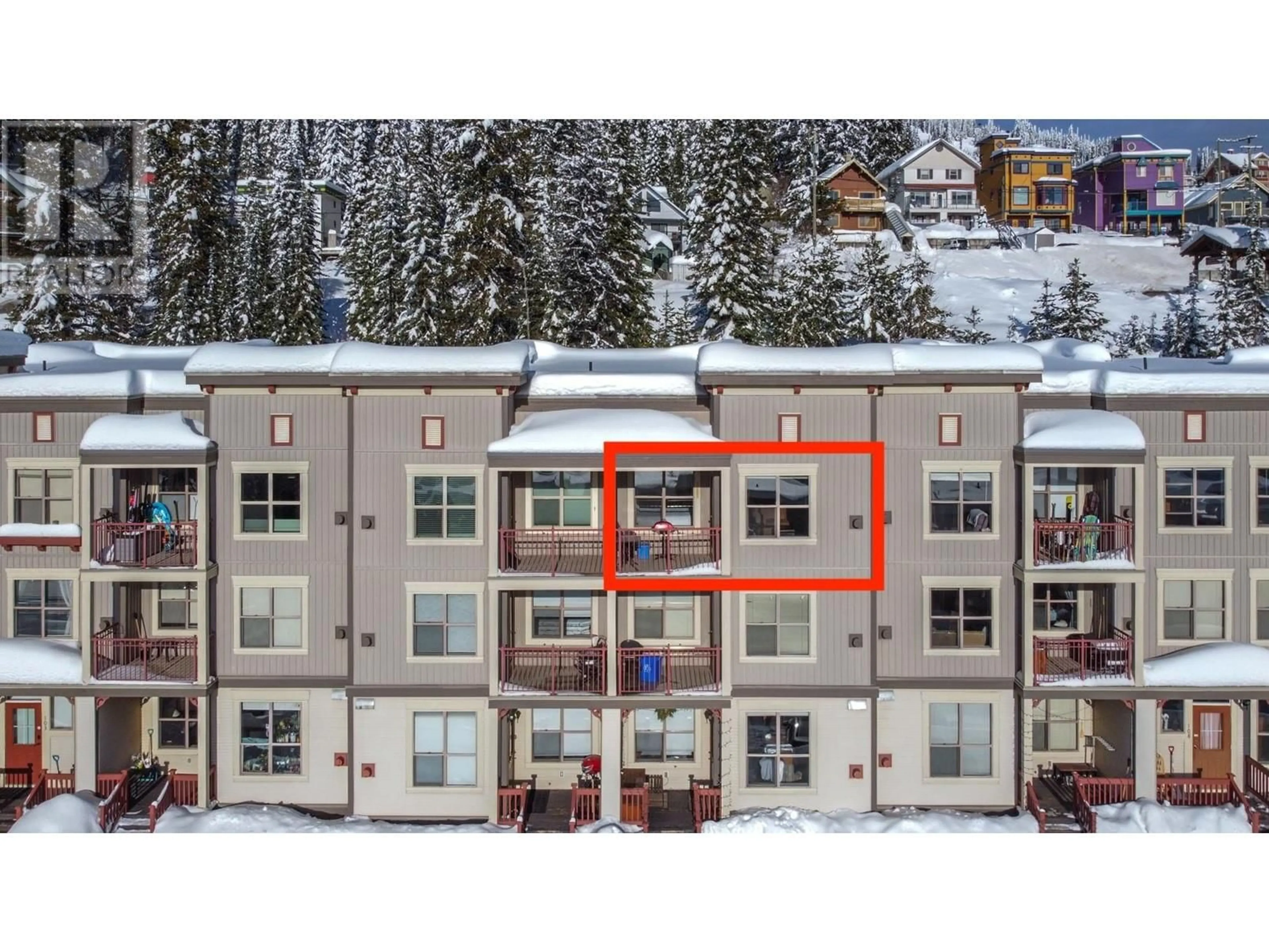 A pic from outside/outdoor area/front of a property/back of a property/a pic from drone, building for 306 - 9802 SILVER STAR ROAD, Silver Star British Columbia V1B3M1