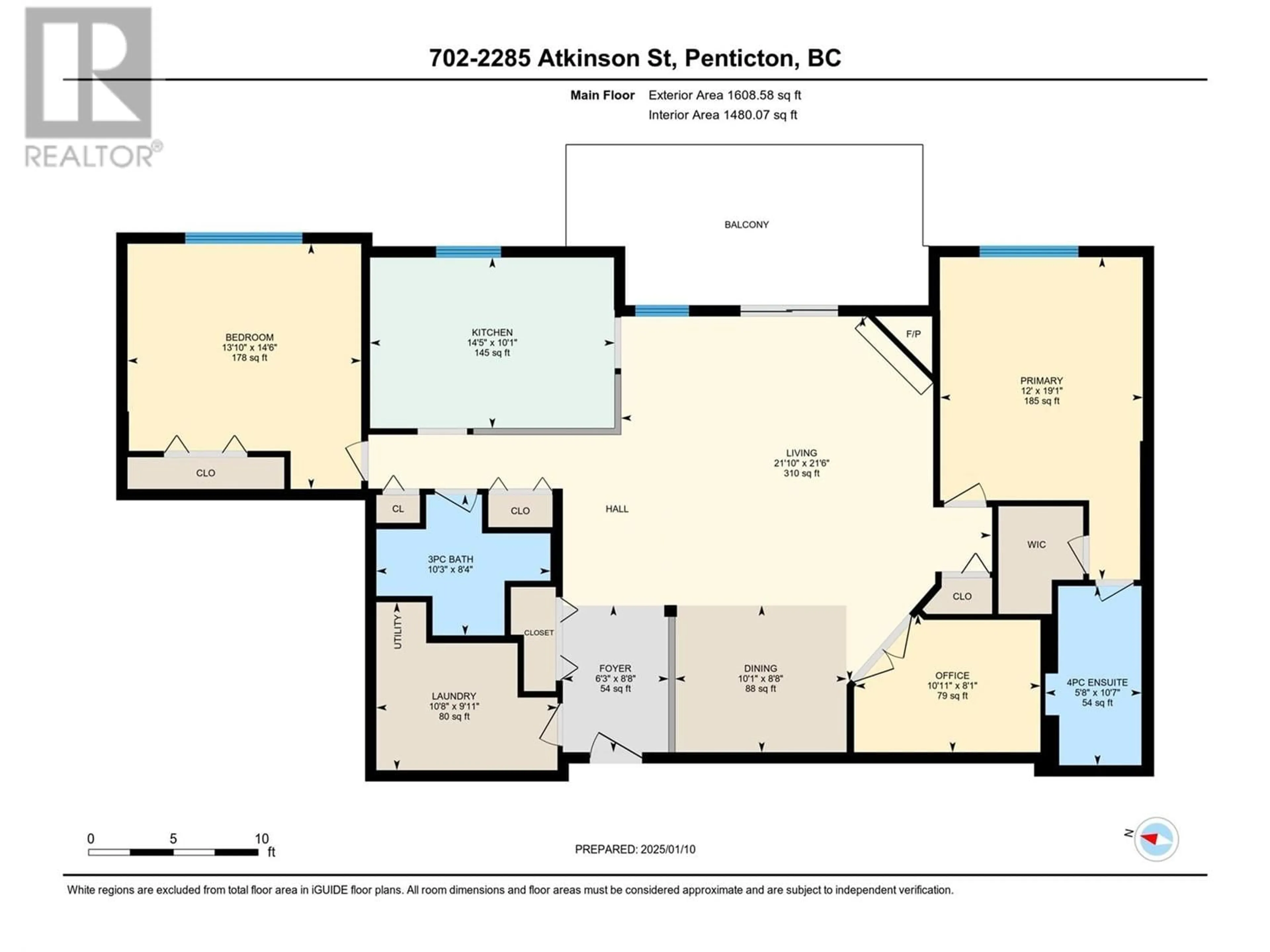 Floor plan for 2285 Atkinson Street Unit# 702, Penticton British Columbia V2A8R7