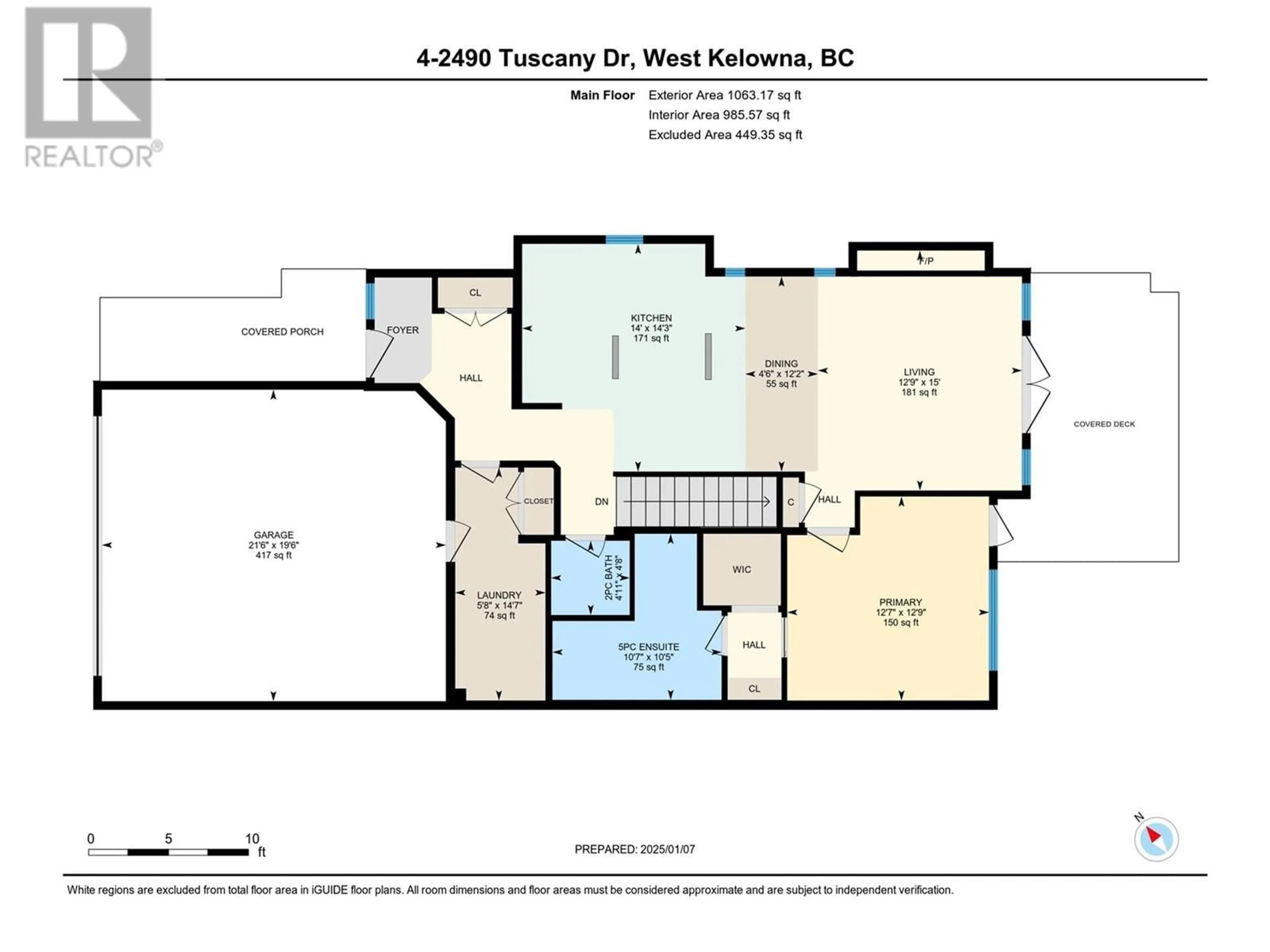 Floor plan for 2490 Tuscany Drive Unit# 4, West Kelowna British Columbia V4T3M4