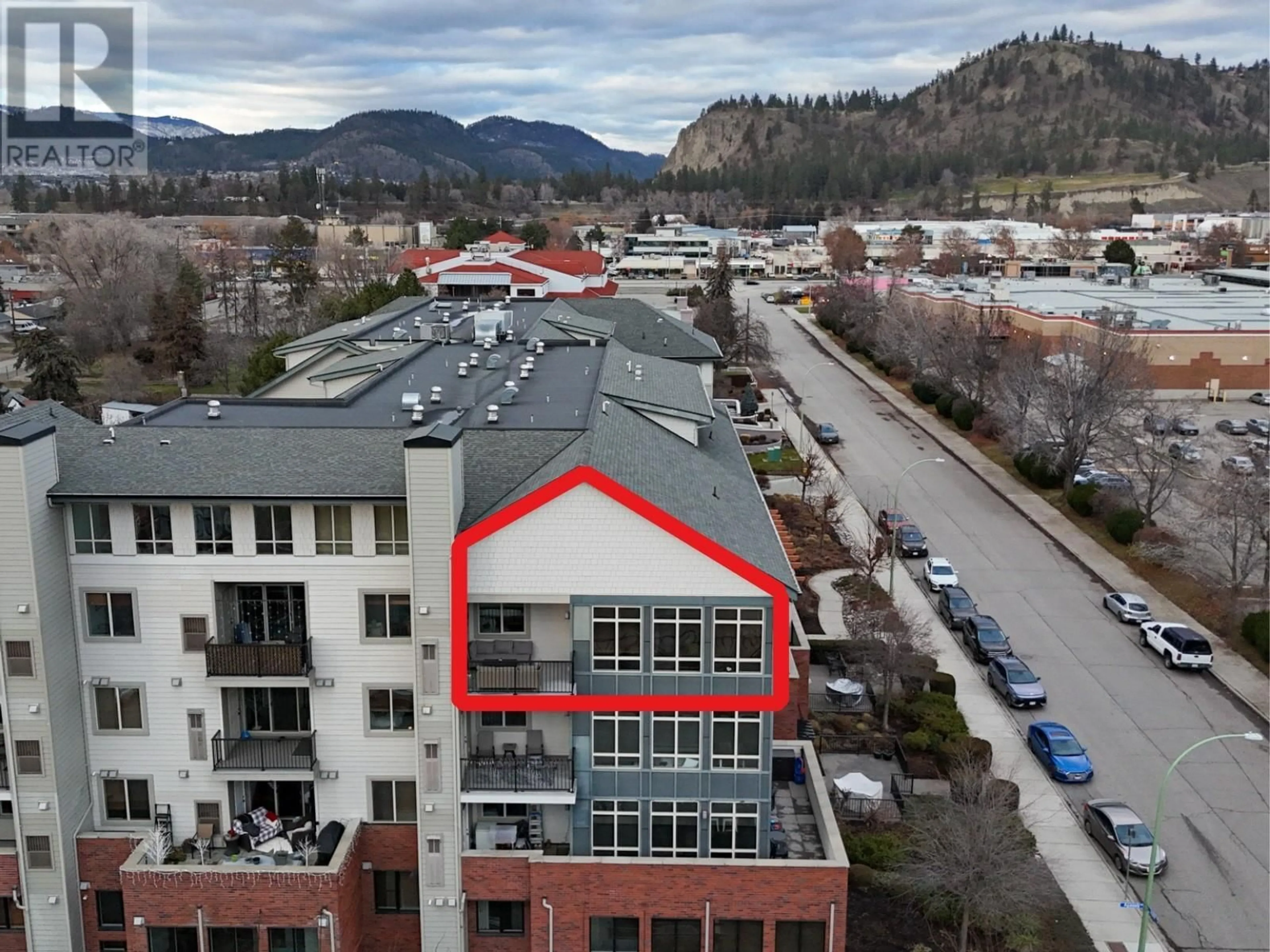 A pic from outside/outdoor area/front of a property/back of a property/a pic from drone, city buildings view from balcony for 2142 Vasile Road Unit# 403, Kelowna British Columbia V1Y6H5