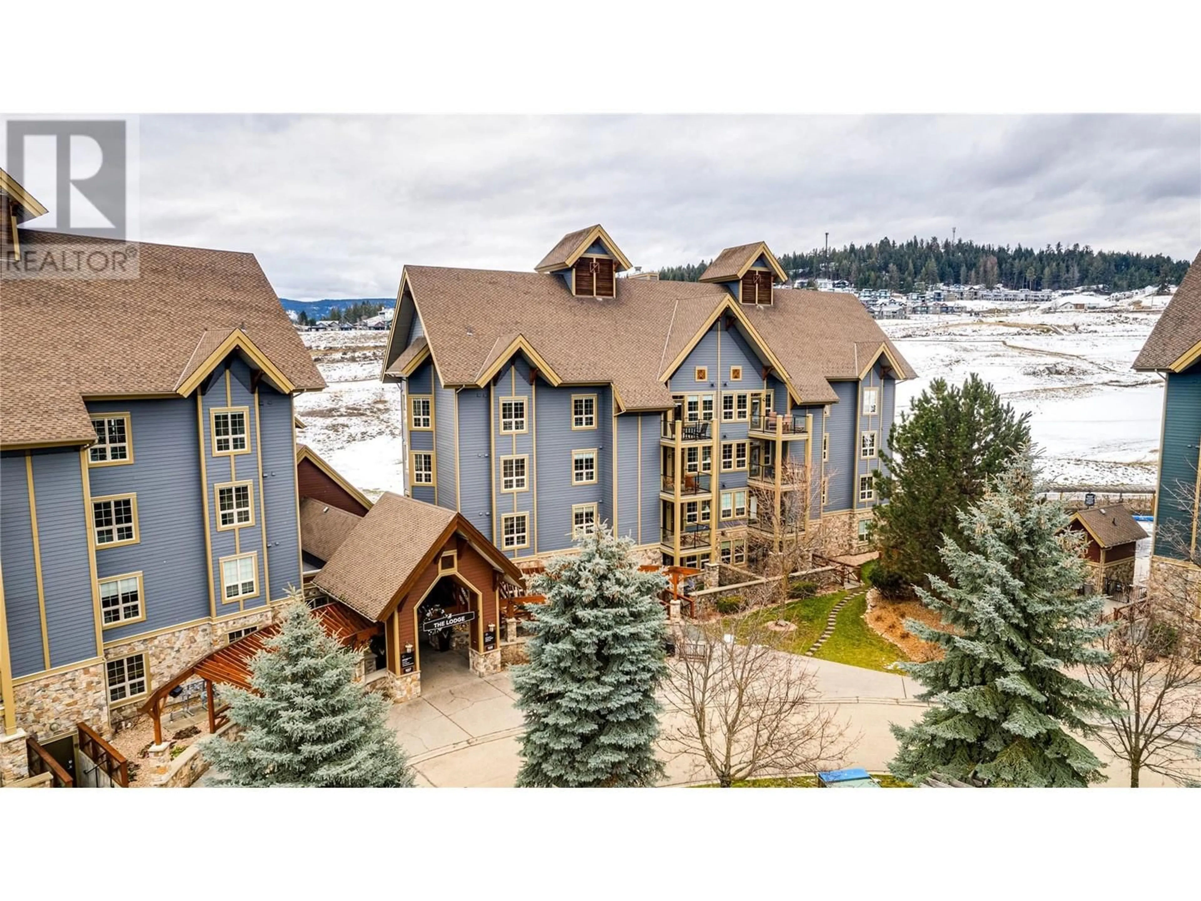 A pic from outside/outdoor area/front of a property/back of a property/a pic from drone, mountain view for 105 Village Centre Court Unit# 224, Vernon British Columbia V1H1Y8