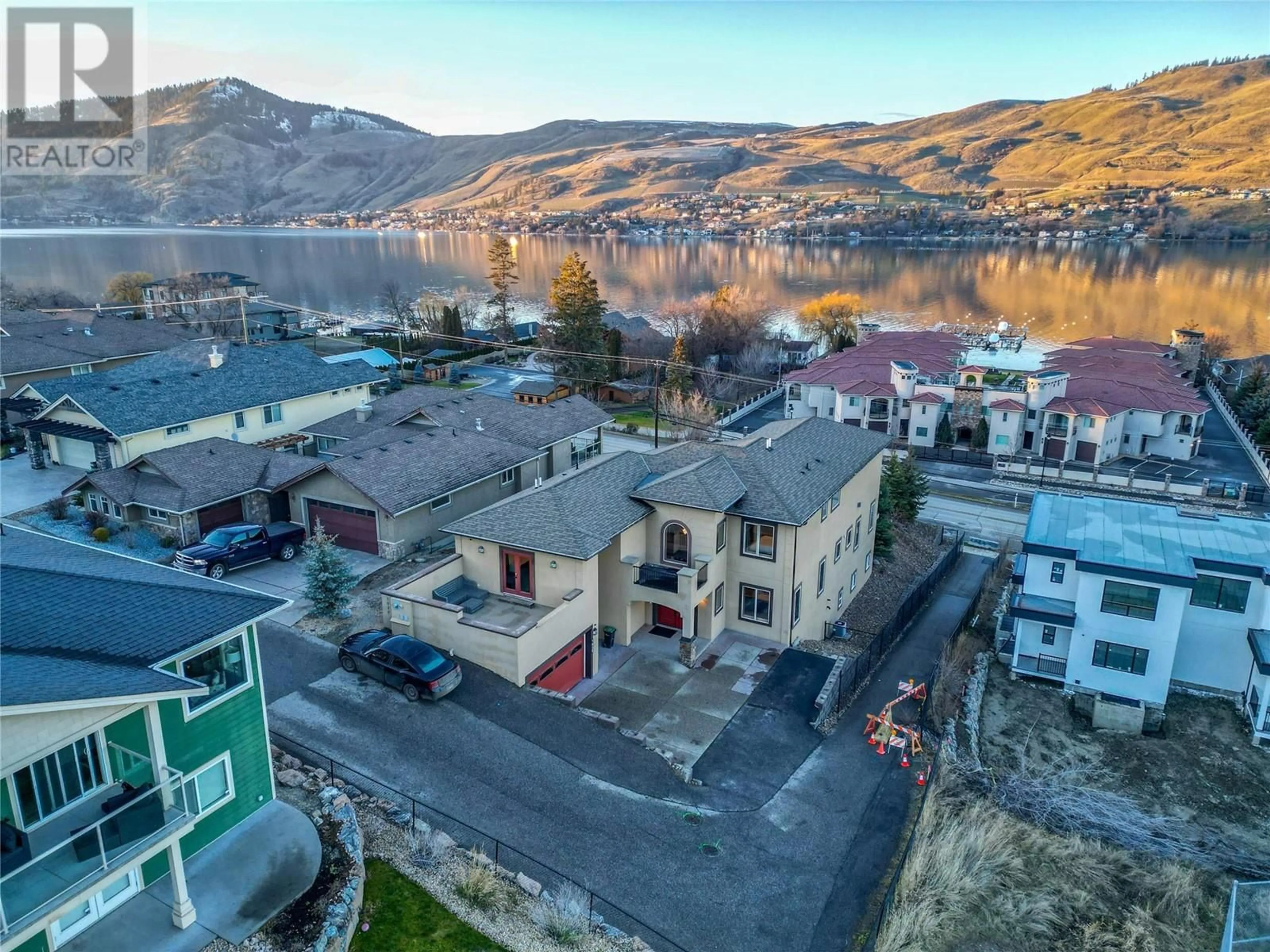 A pic from outside/outdoor area/front of a property/back of a property/a pic from drone, water/lake/river/ocean view for 1029 Longacre Place, Vernon British Columbia V1H1H7