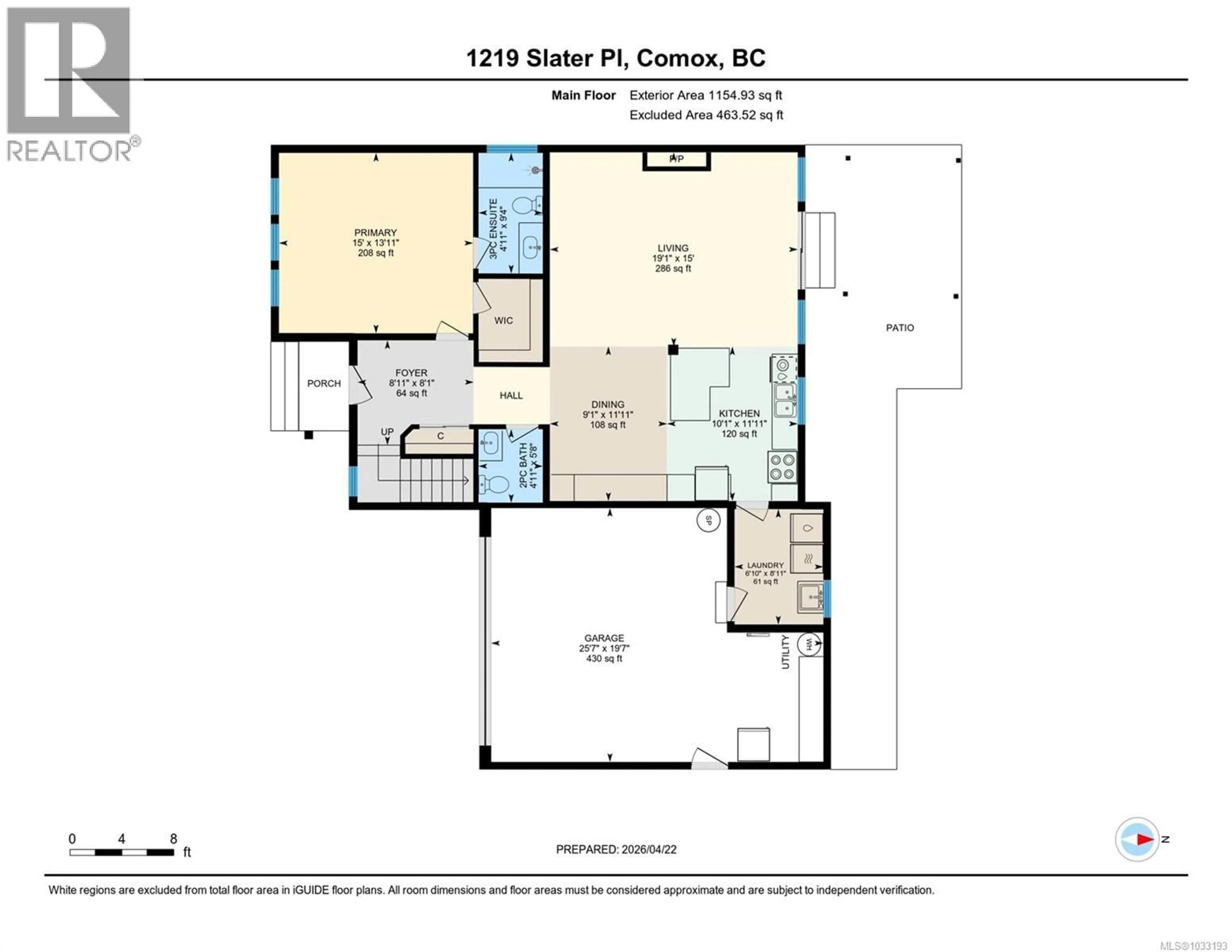 Floor plan for 1219 SLATER PLACE, Comox British Columbia V9M0A3