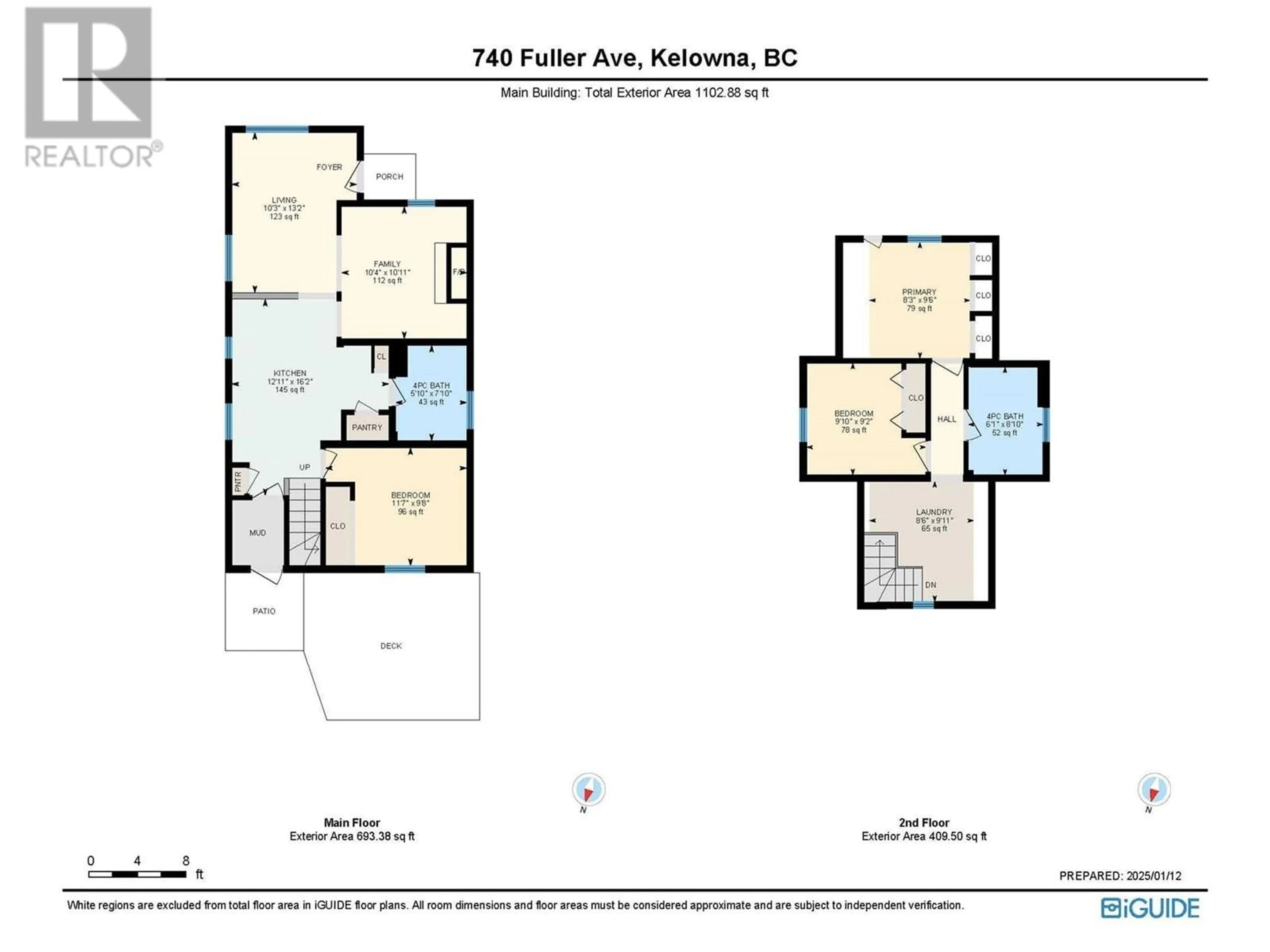 Floor plan for 740 Fuller Avenue, Kelowna British Columbia V1Y6X3