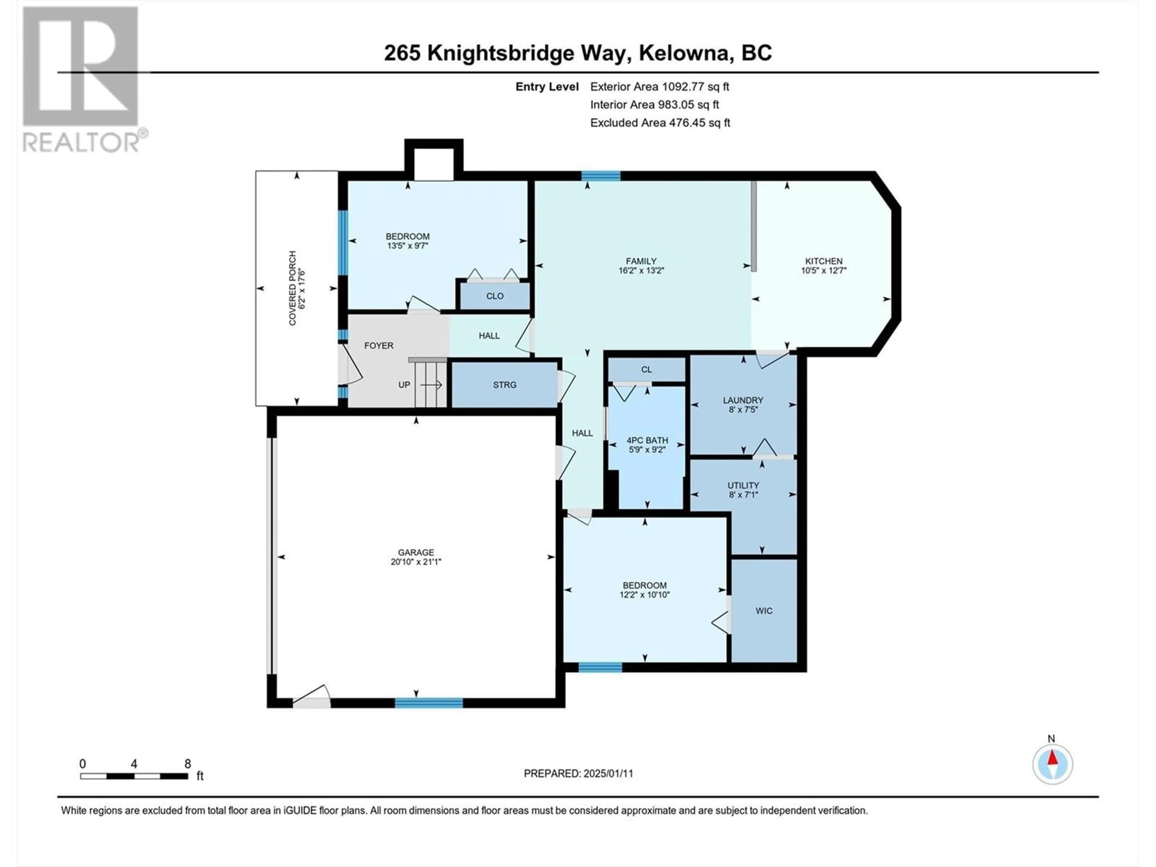 Floor plan for 265 Knightsbridge Way, Kelowna British Columbia V1V1N2