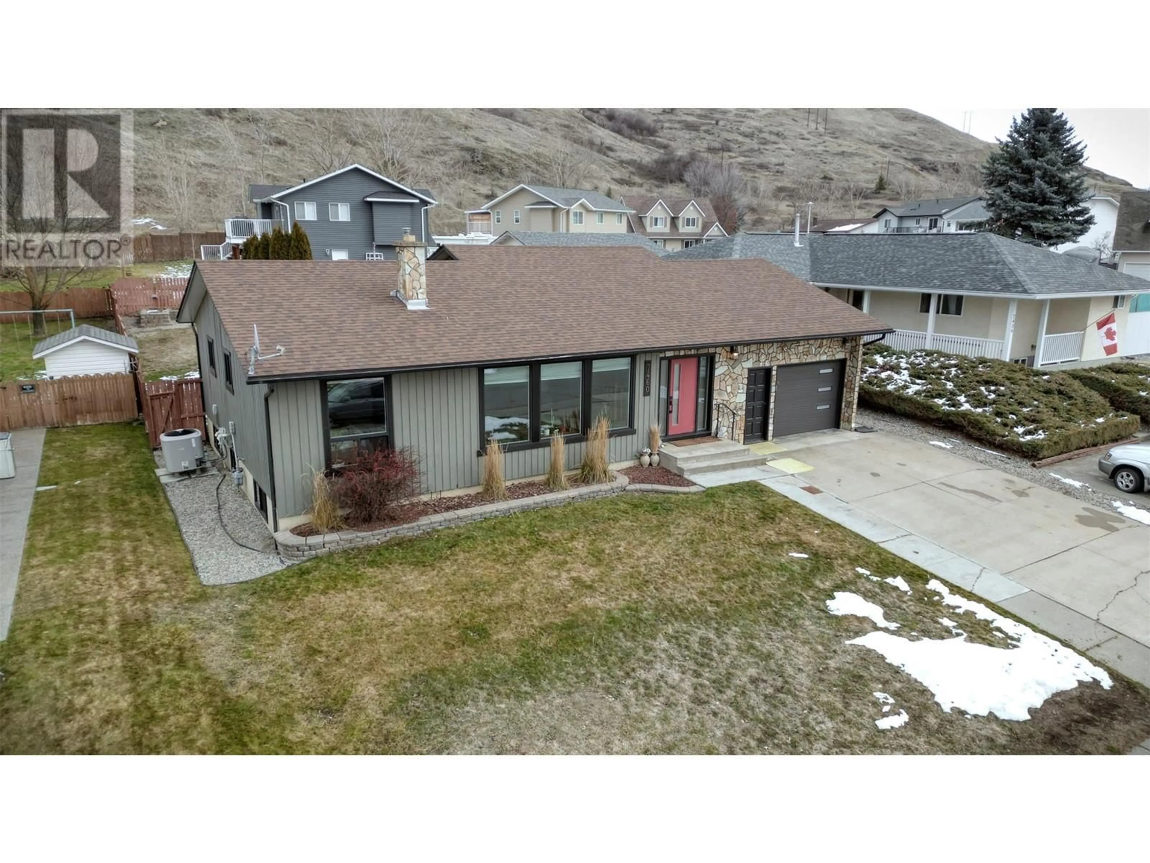 A pic from outside/outdoor area/front of a property/back of a property/a pic from drone, street for 7460 VALLEY HEIGHTS Drive, Grand Forks British Columbia V0H1H0