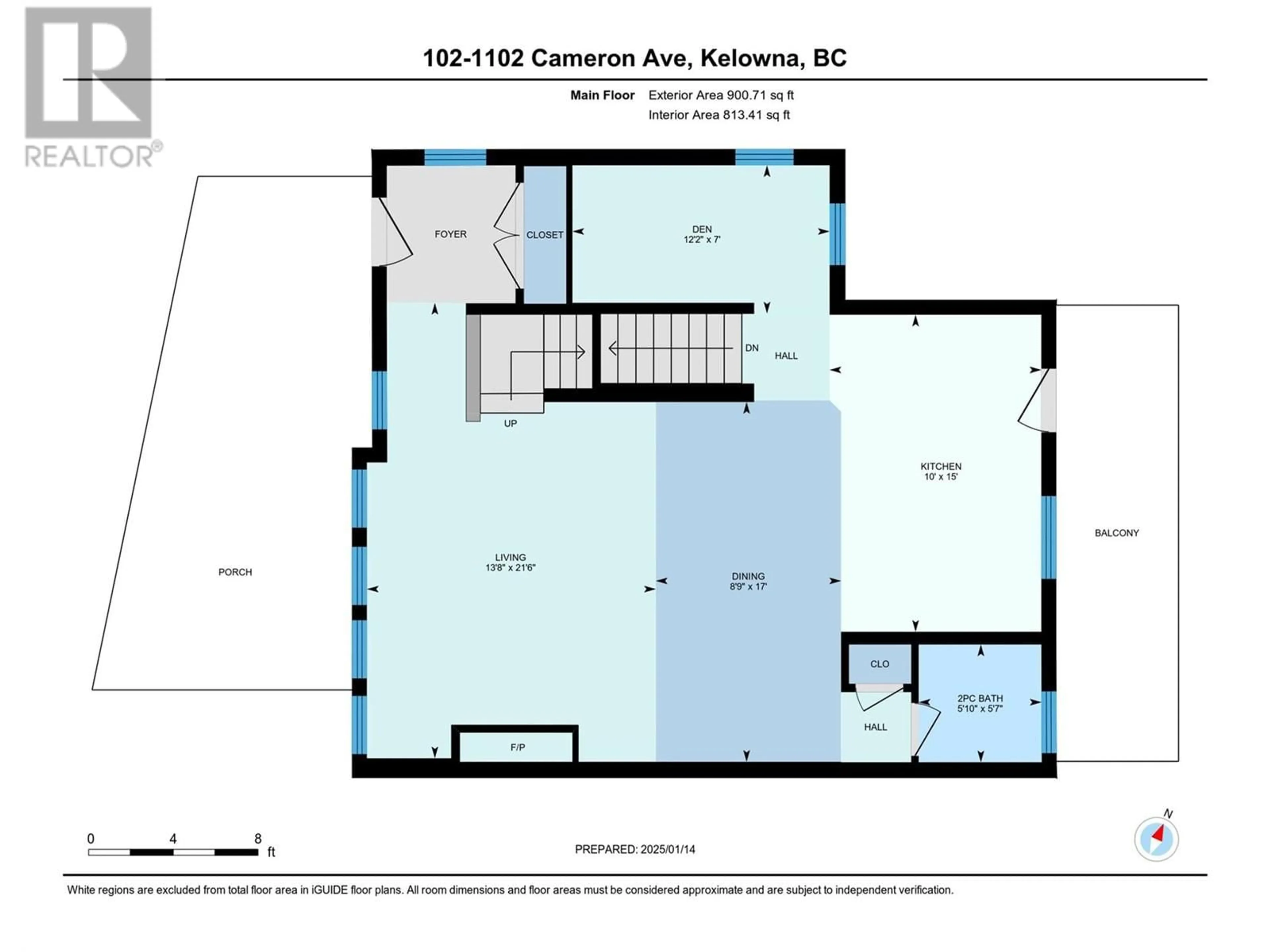 Floor plan for 1102 Cameron Avenue Unit# 102, Kelowna British Columbia V1Y0B2