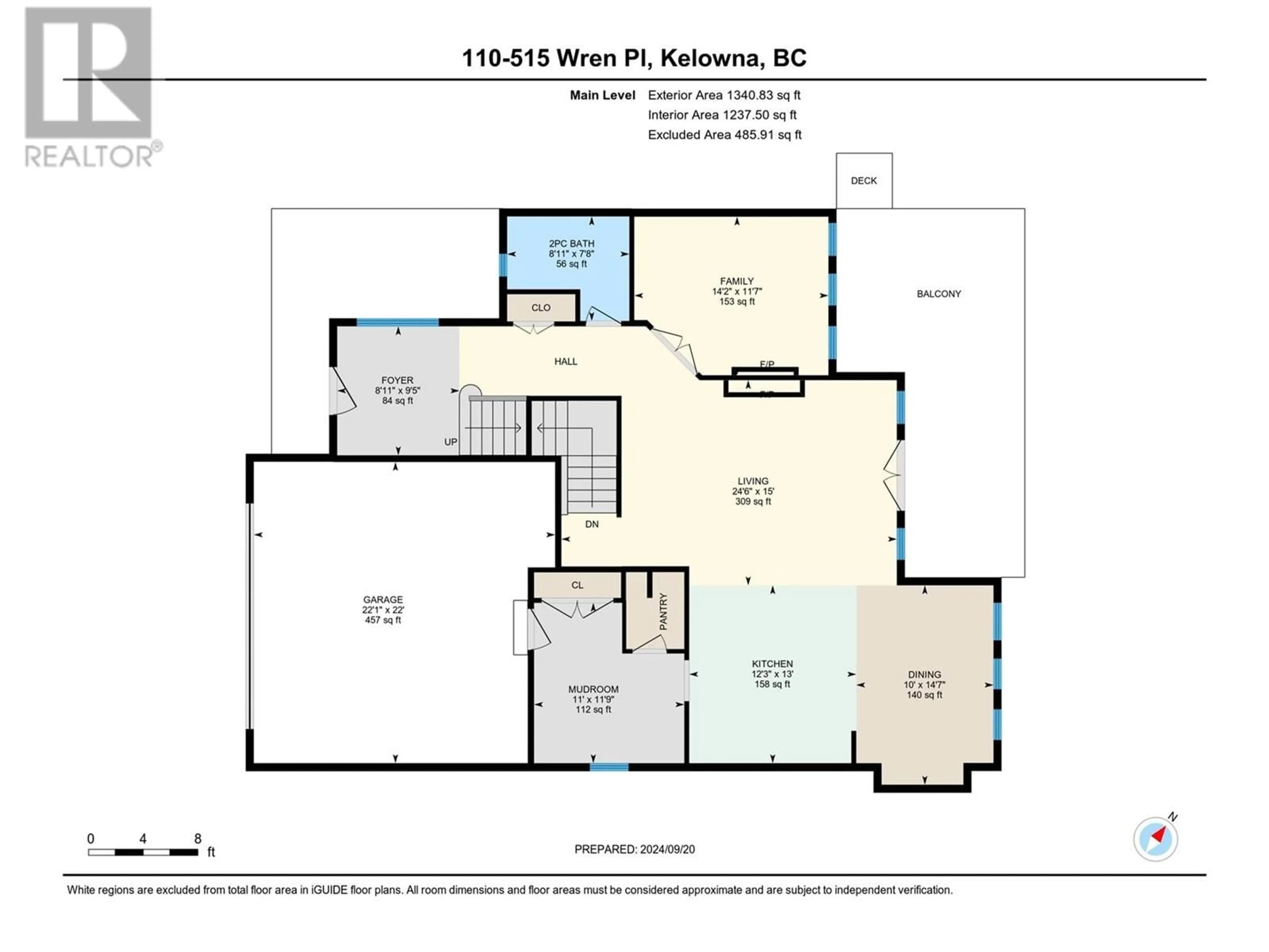 Floor plan for 515 Wren Place Unit# 110, Kelowna British Columbia V1W5H7