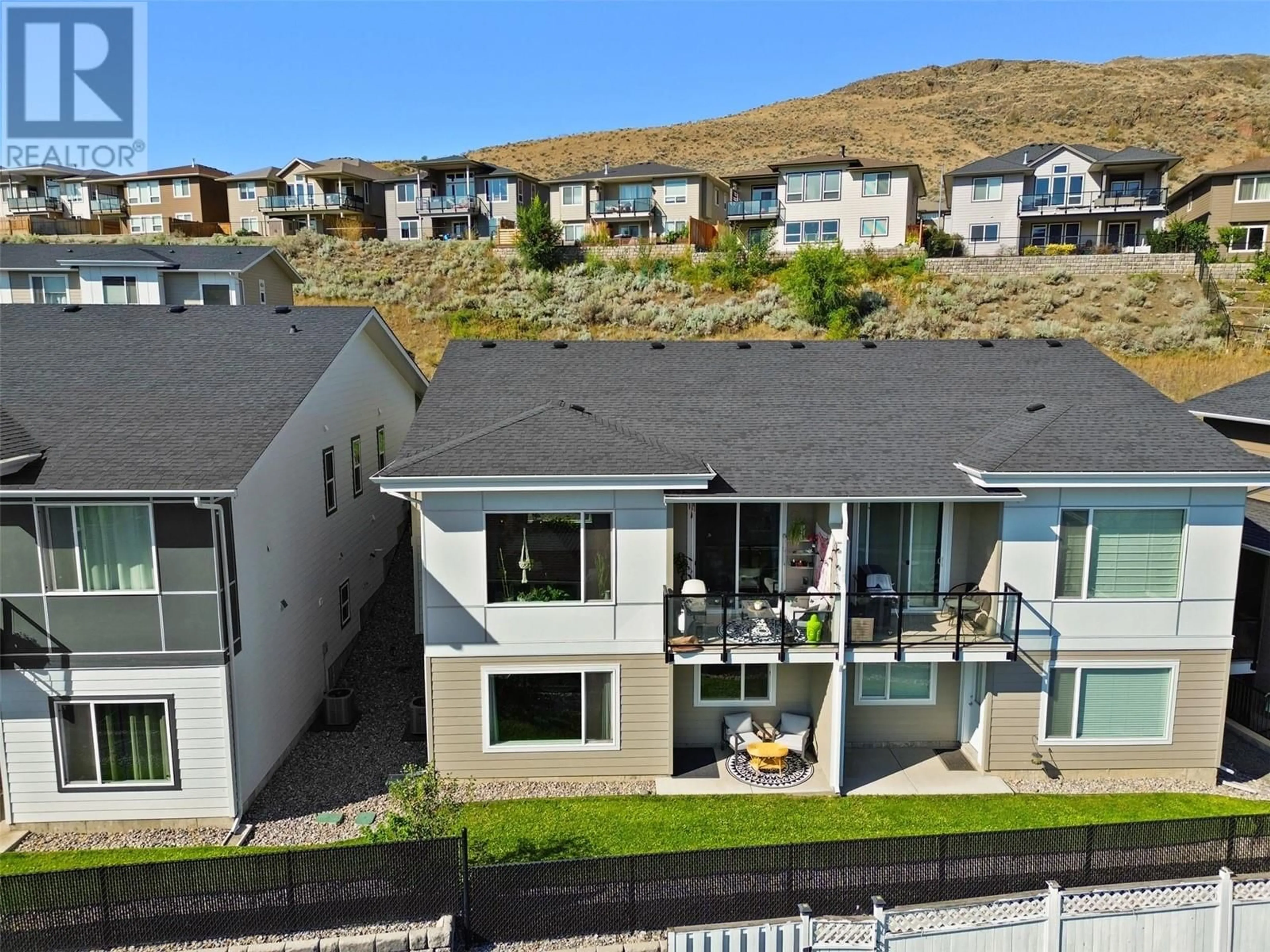 A pic from outside/outdoor area/front of a property/back of a property/a pic from drone, mountain view for 106 - 2045 STAGECOACH DRIVE, Kamloops British Columbia V2B0H8