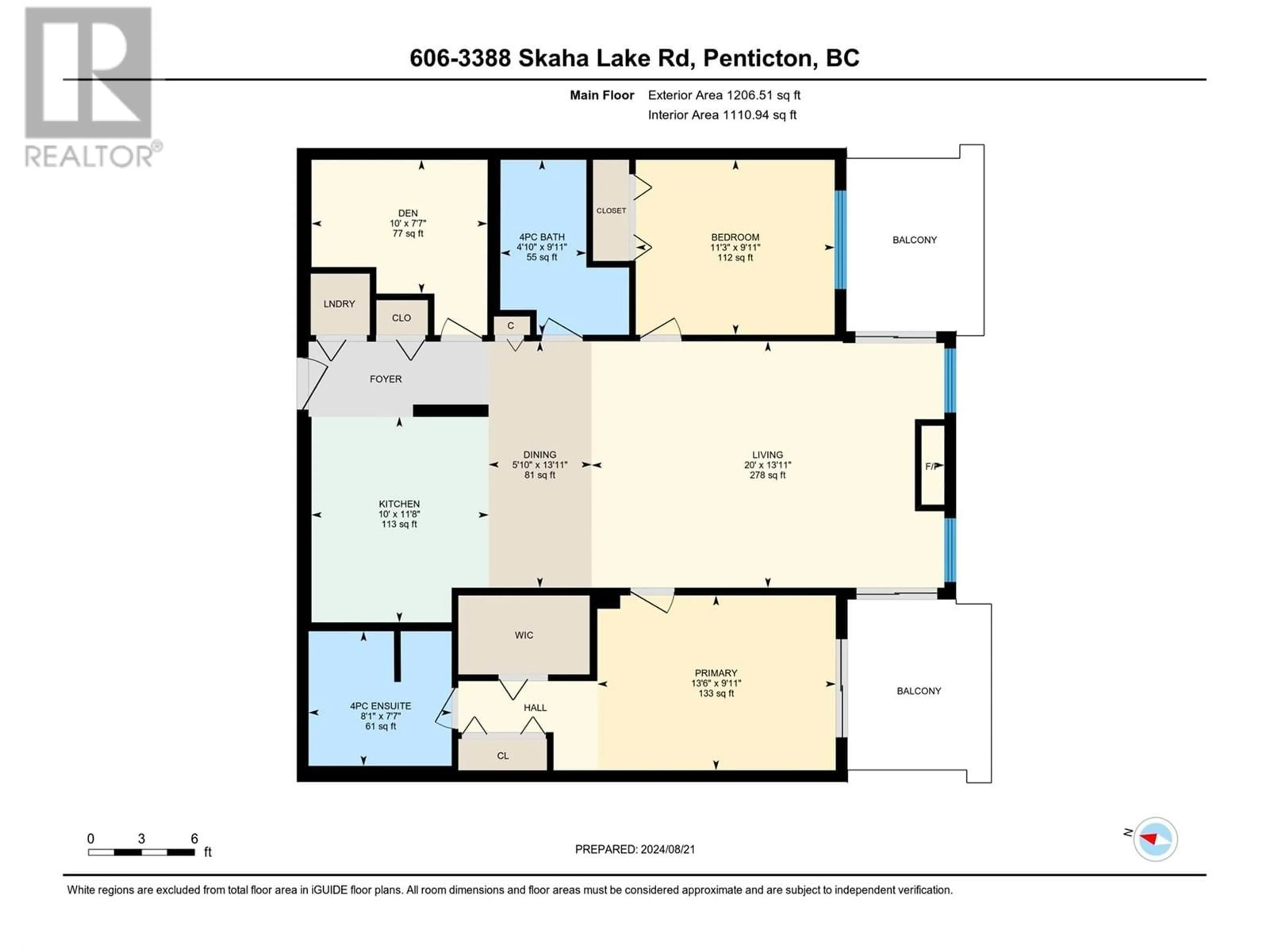 Floor plan for 3388 Skaha Lake Road Unit# 606, Penticton British Columbia V2A6G4