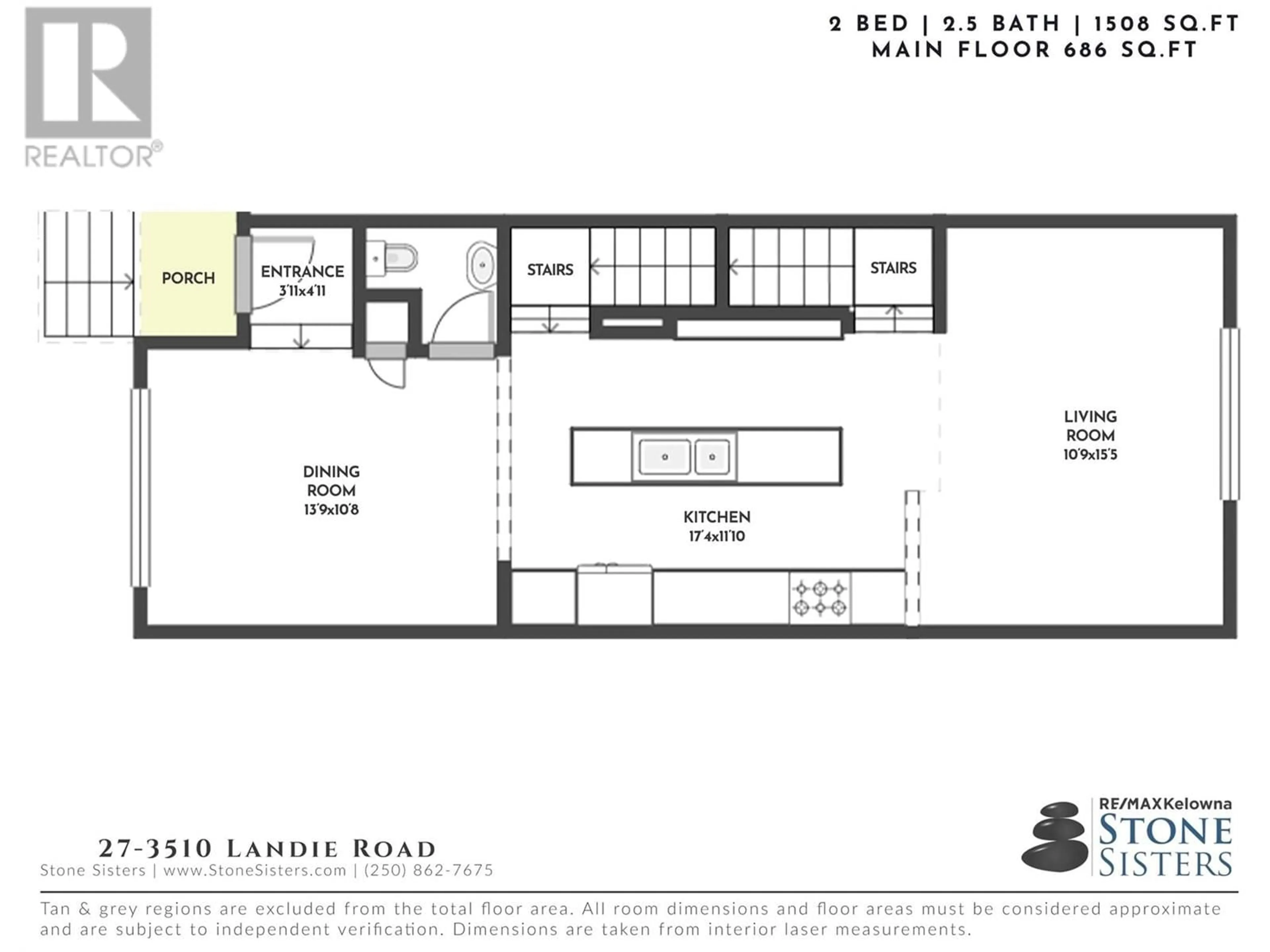 Floor plan for 27 - 3510 LANDIE ROAD, Kelowna British Columbia V1W3E9