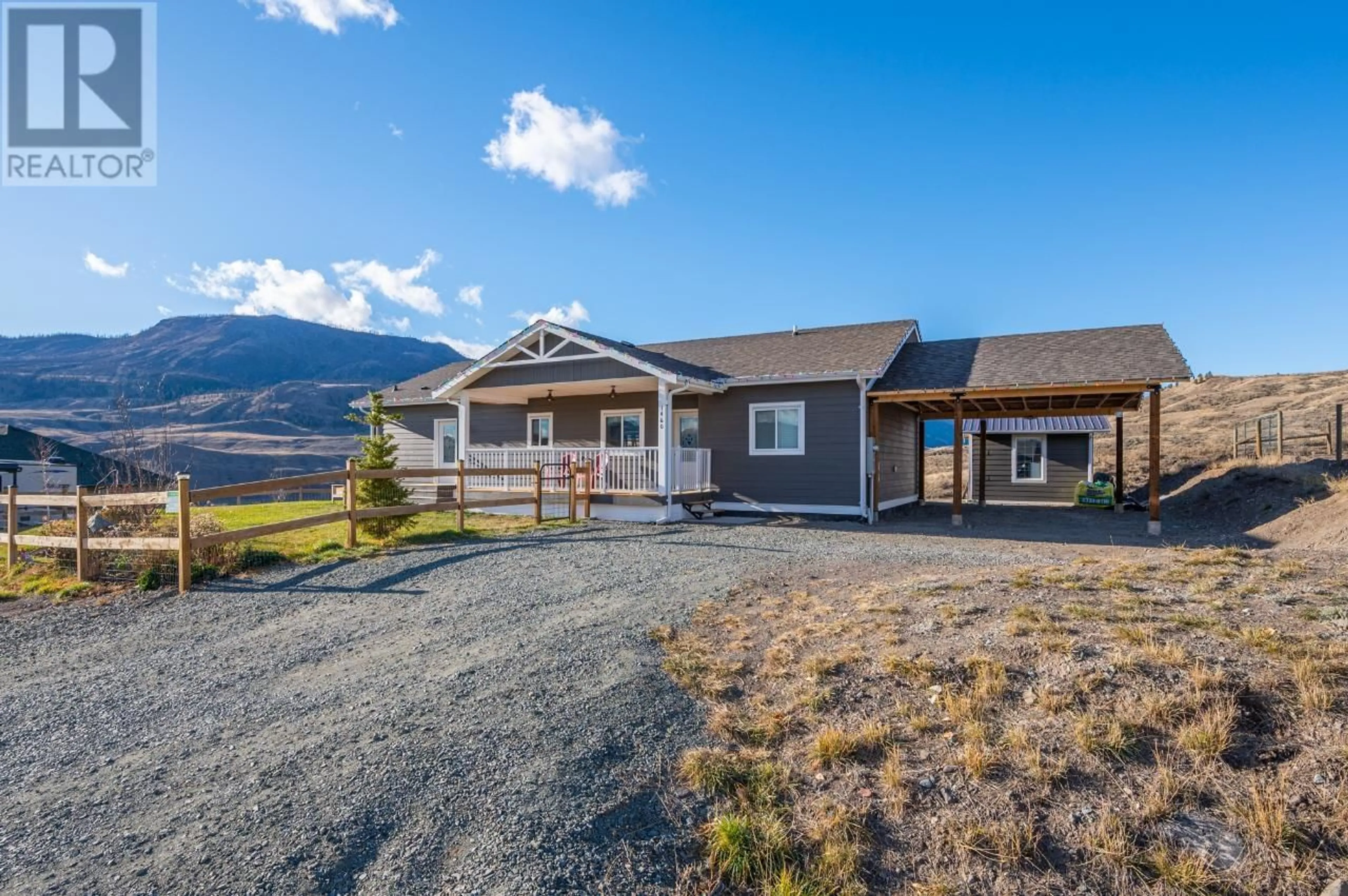 A pic from outside/outdoor area/front of a property/back of a property/a pic from drone, water/lake/river/ocean view for 1460 LOPEZ CREEK Drive, Cache Creek British Columbia V0K1H0