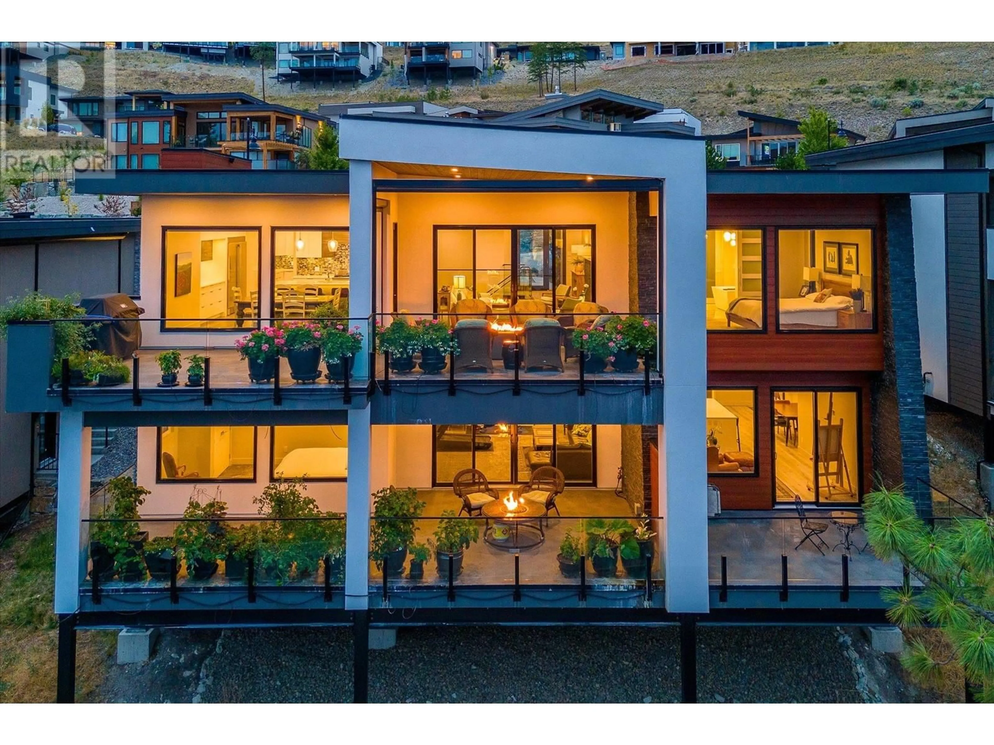 A pic from outside/outdoor area/front of a property/back of a property/a pic from drone, city buildings view from balcony for 3572 Wild Rose Road, Kelowna British Columbia V1V3G1