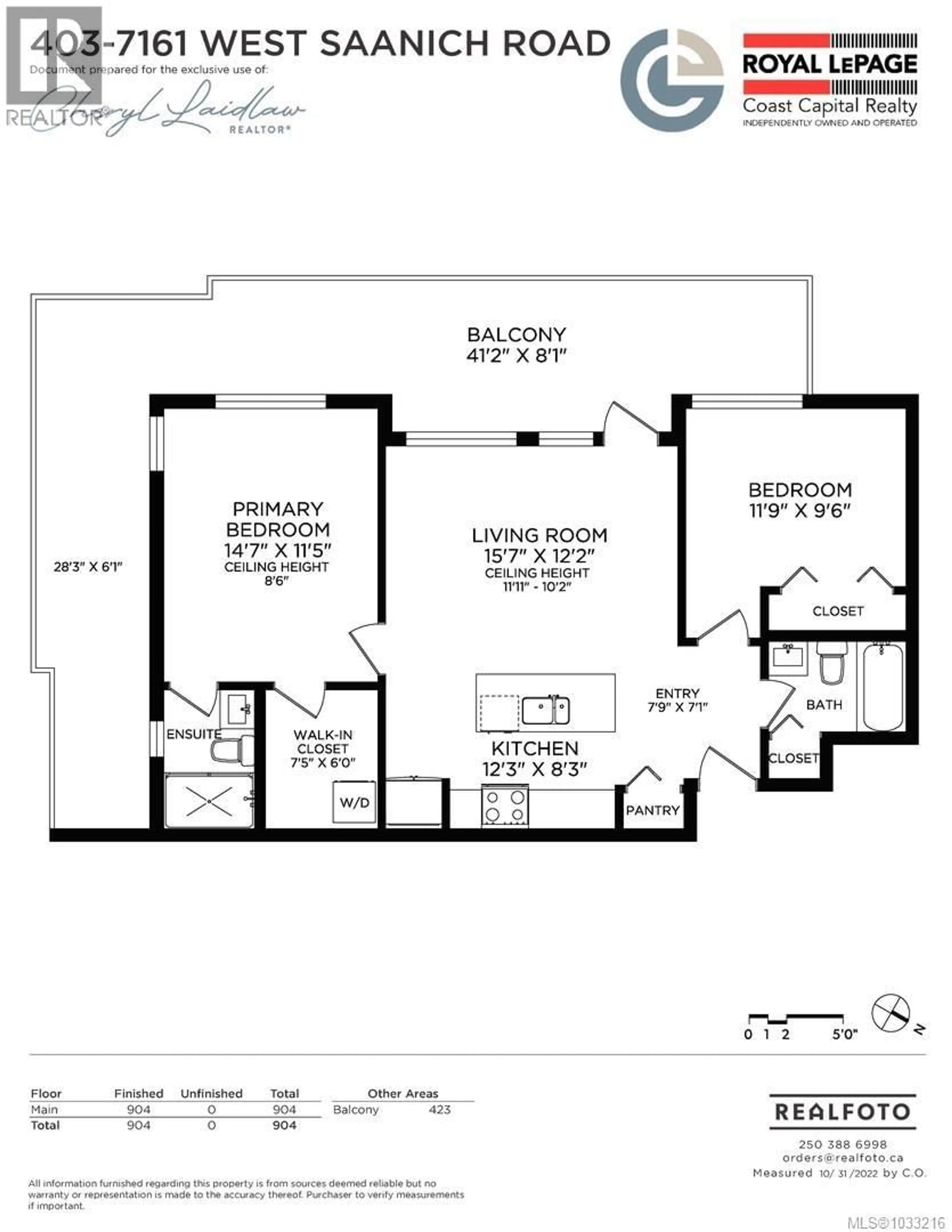 Floor plan for 403 - 7161 WEST SAANICH ROAD, Central Saanich British Columbia V8M1P7
