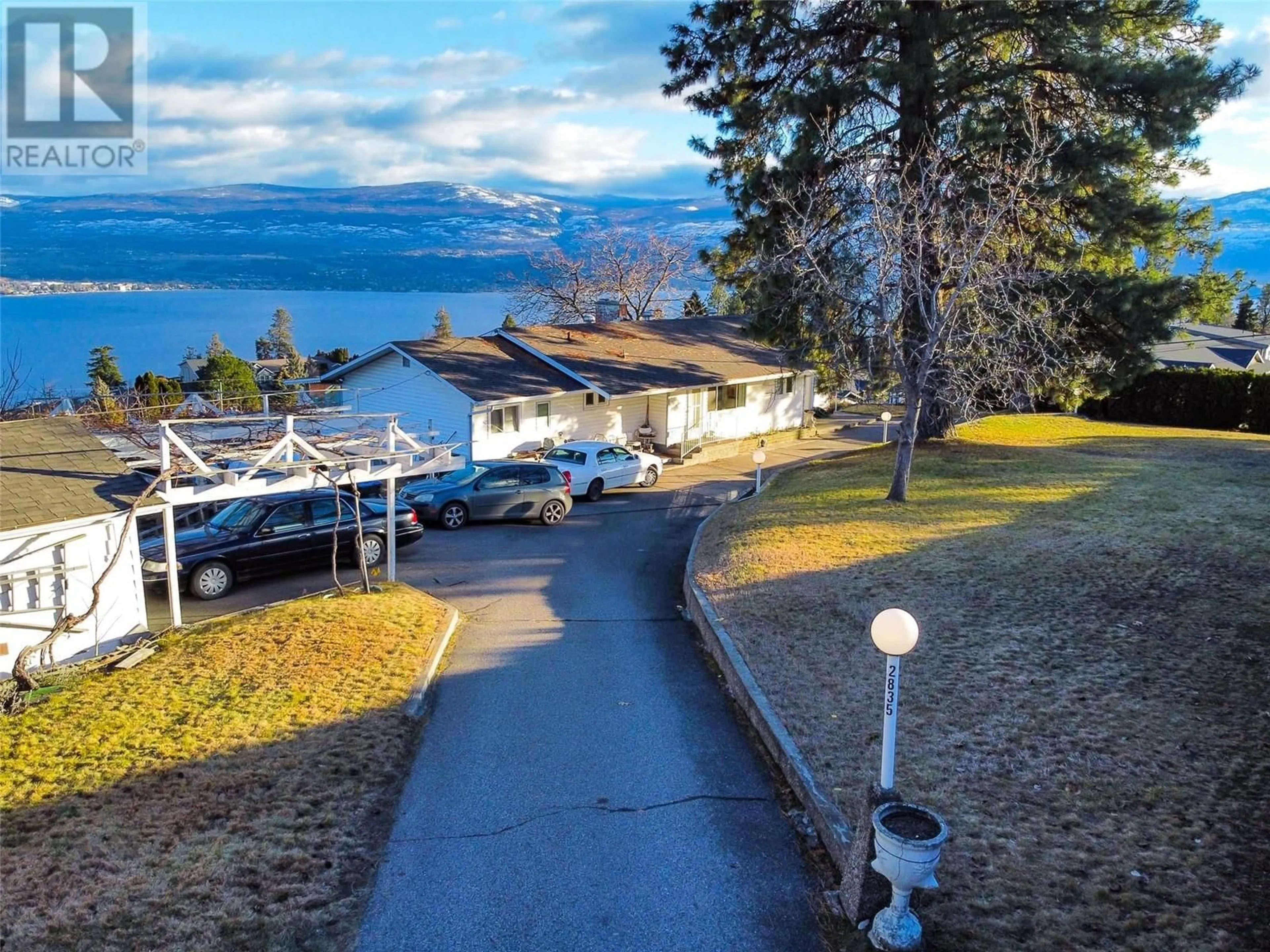 A pic from outside/outdoor area/front of a property/back of a property/a pic from drone, water/lake/river/ocean view for 2835 Thacker Drive Lot# 1, West Kelowna British Columbia V1Z1W7