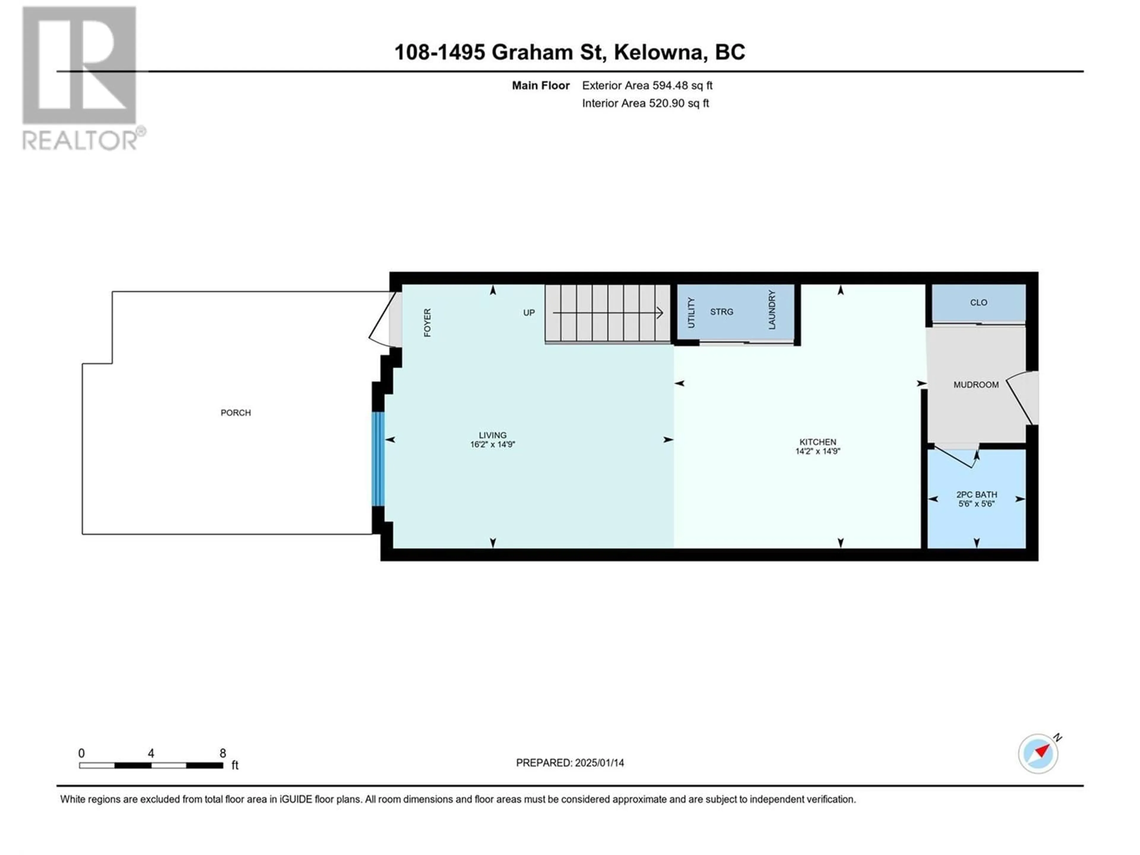 Floor plan for 1495 Graham Street Unit# 108, Kelowna British Columbia V1Y2A3