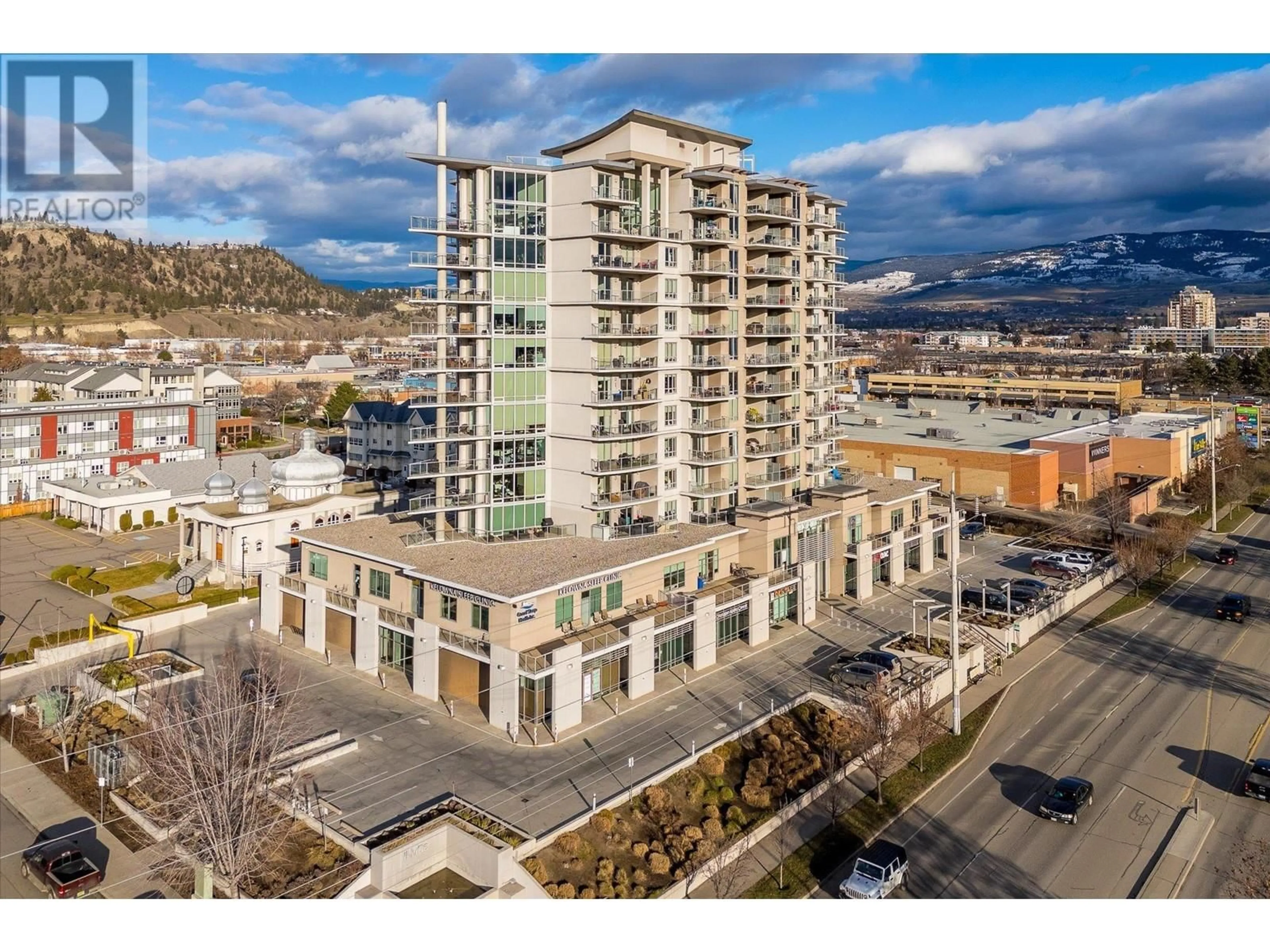 A pic from outside/outdoor area/front of a property/back of a property/a pic from drone, mountain view for 2040 Springfield Road Unit# 906, Kelowna British Columbia V1Y9N7