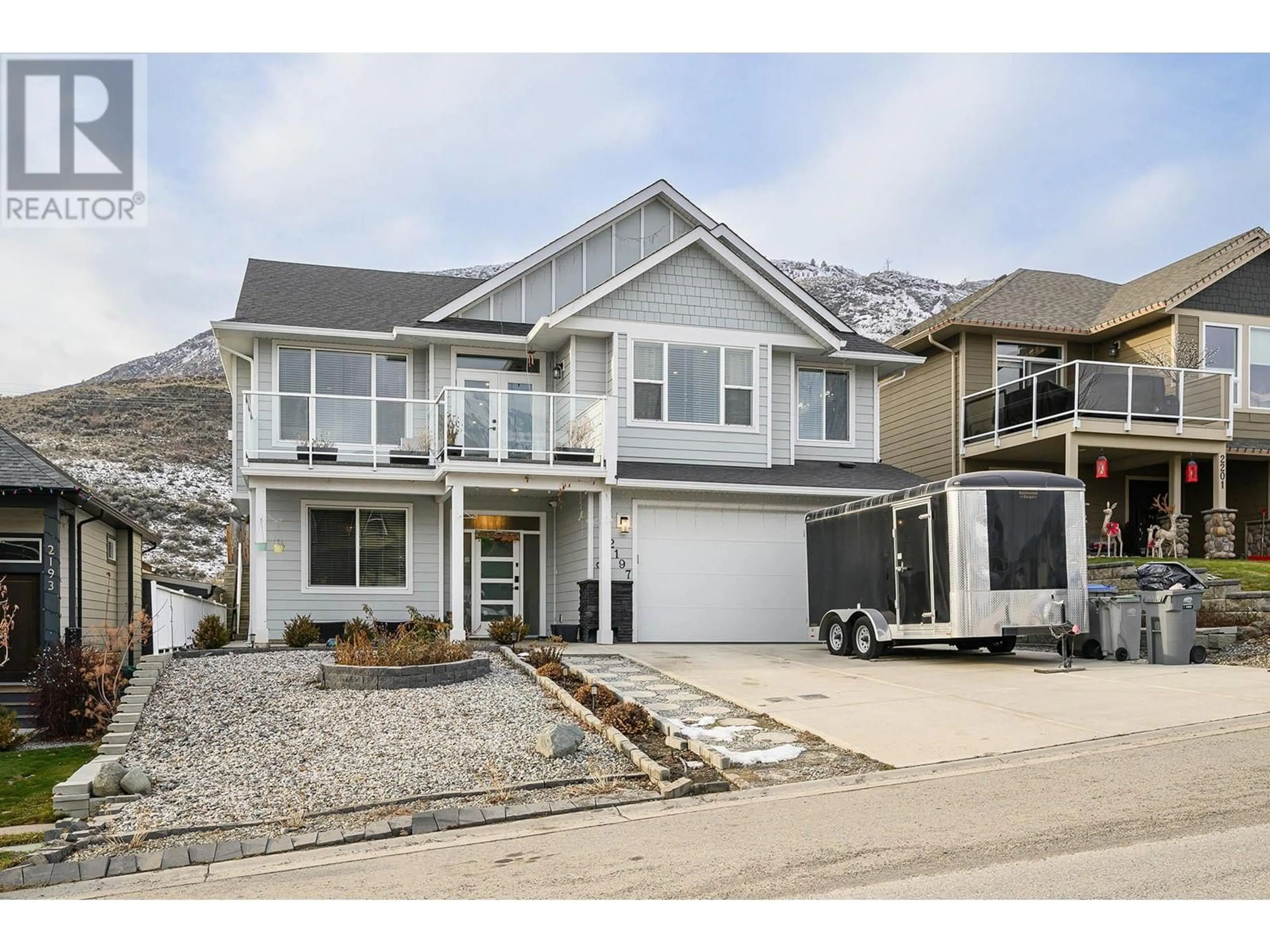 Home with vinyl exterior material, street for 2197 SADDLEBACK Drive, Kamloops British Columbia V2B0G7