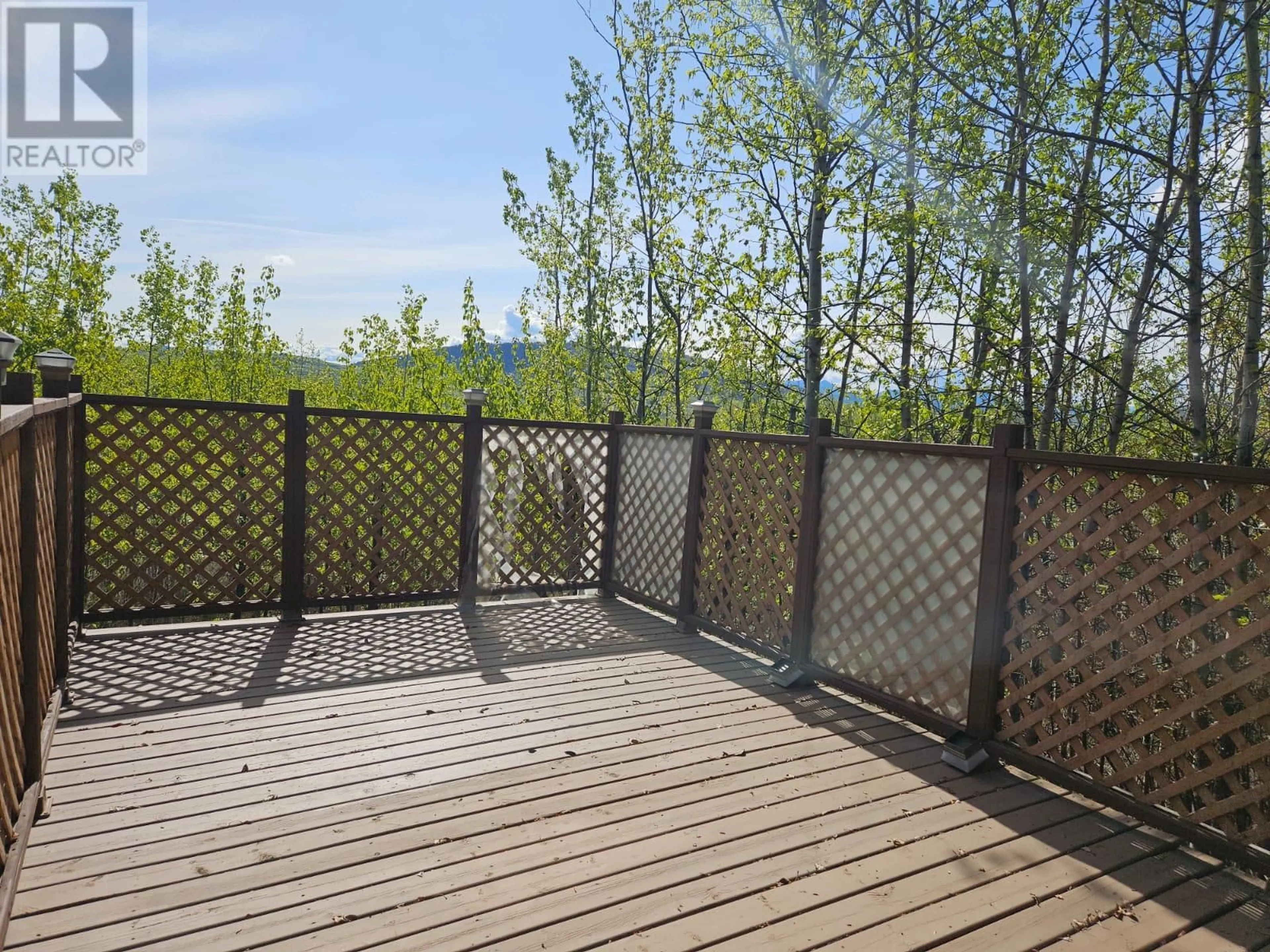 Patio, forest/trees view for 4420 BALDY WAY, Chetwynd British Columbia V0C1J0