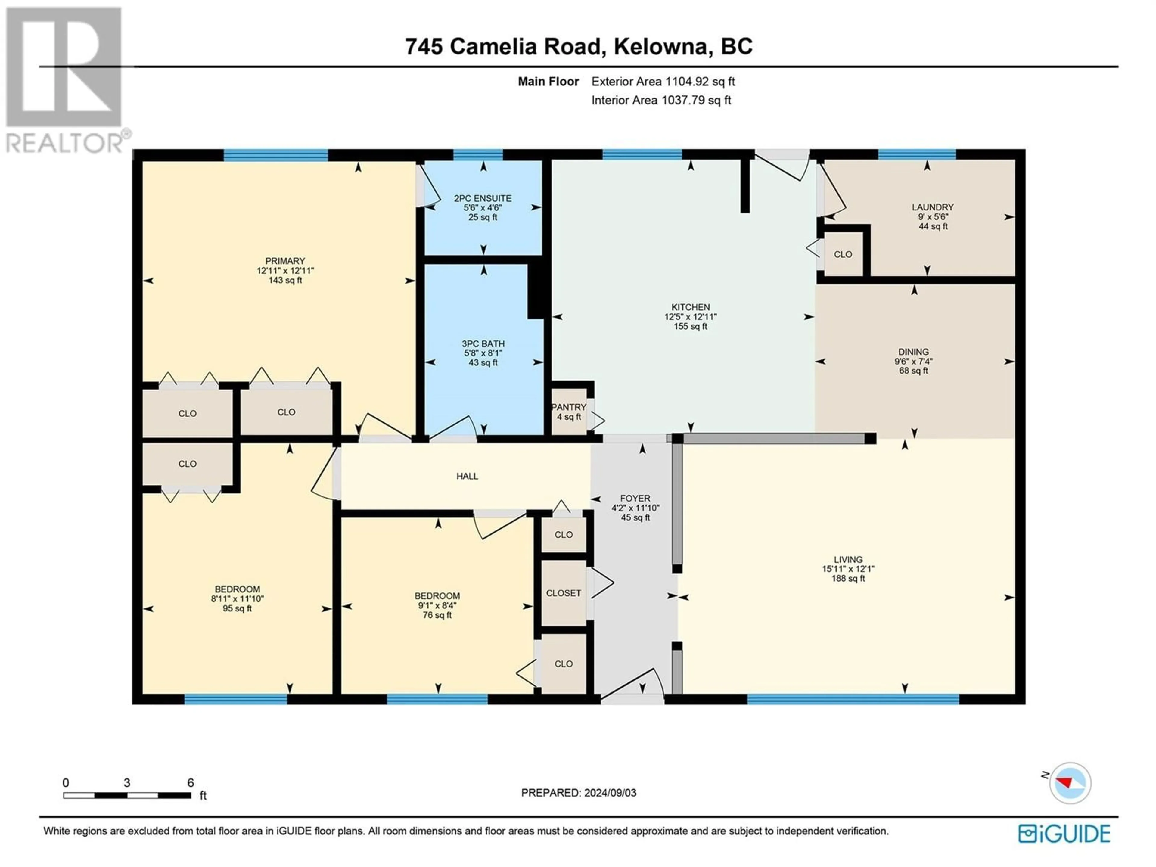 Floor plan for 745 Camelia Road, Kelowna British Columbia V1X3M9